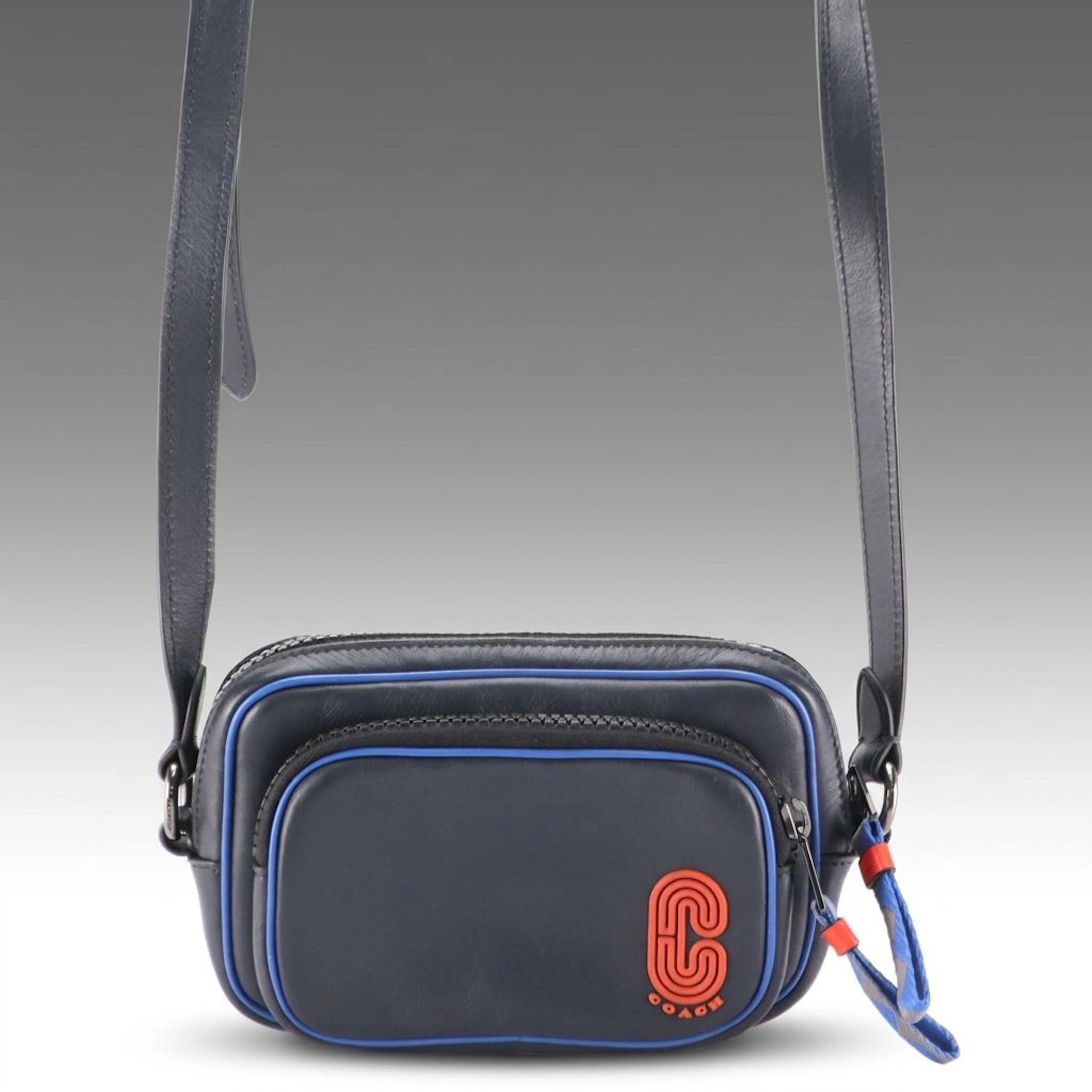 Coach Leather Mini Edge Zip Pouch Crossbody Bag