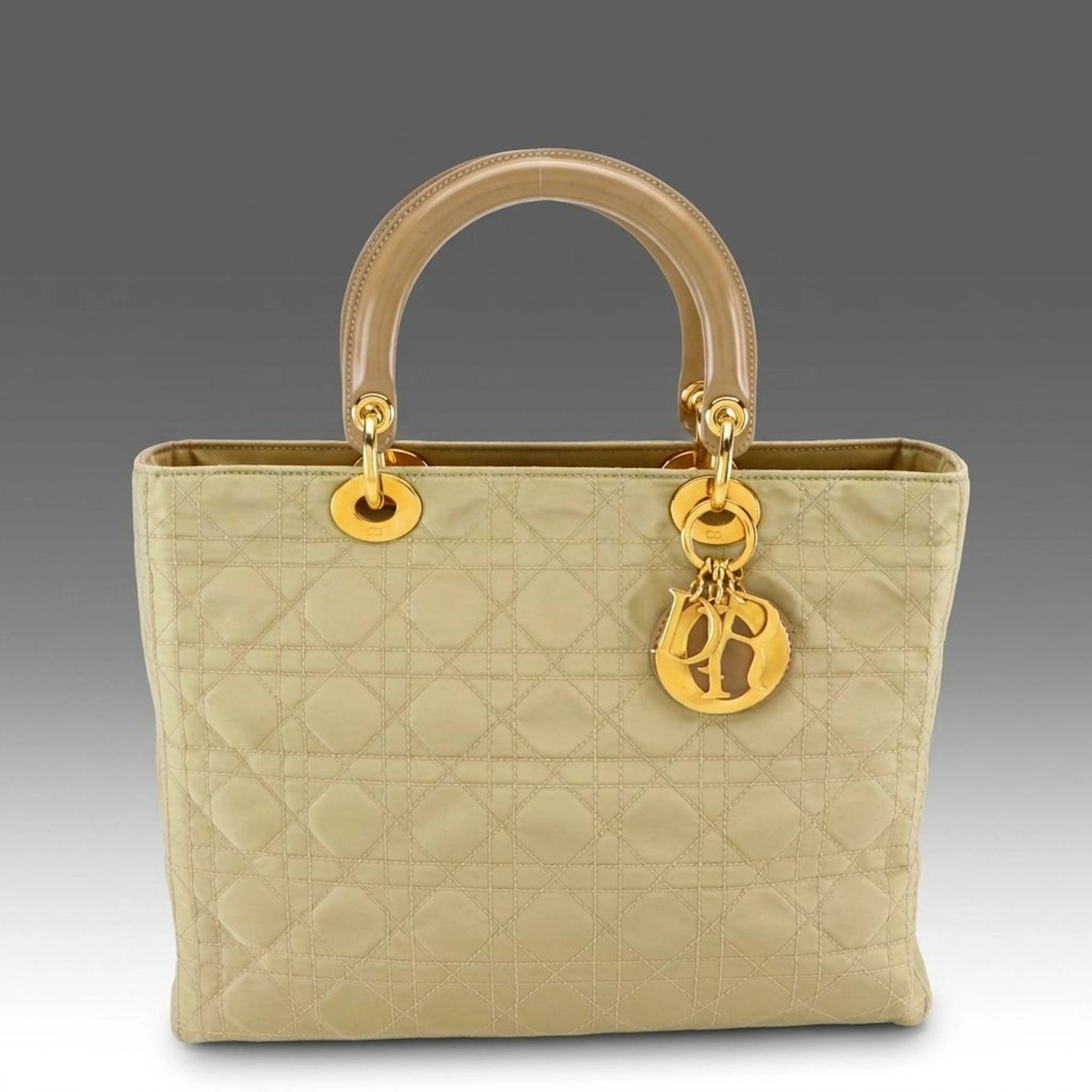 Christian Dior Medium Lady Dior Two-Way Bag in Cannage Quilted Nylon Canvas