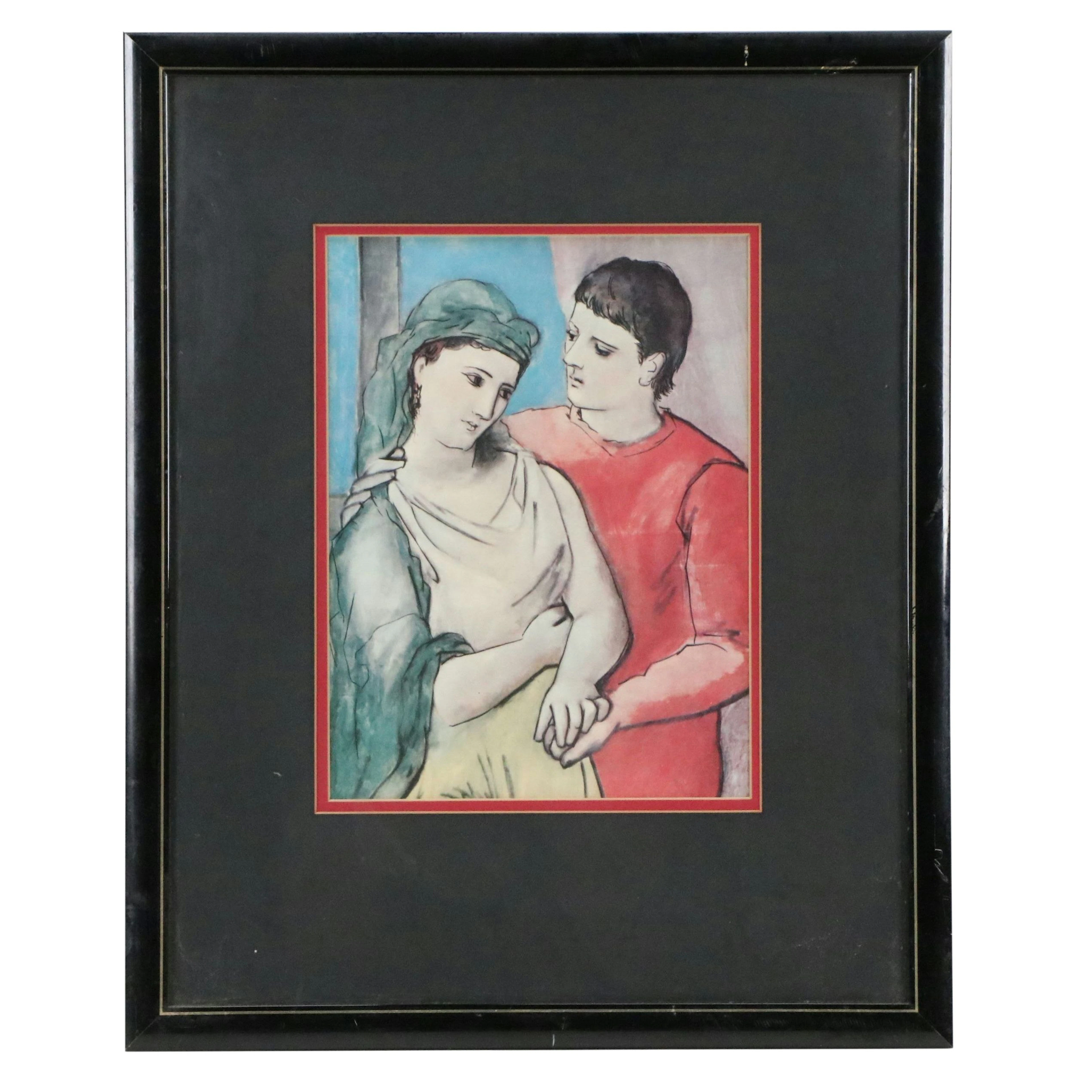 After Pablo Picasso Offset Lithograph "The Lovers," Late 20th Century