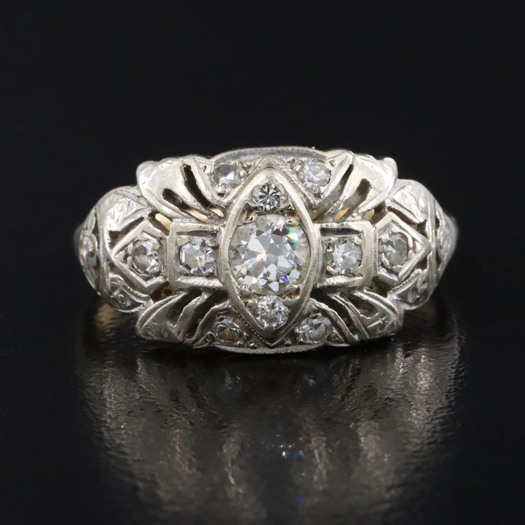 Vintage 14K Two-Tone 0.72 CTW Diamond Ring