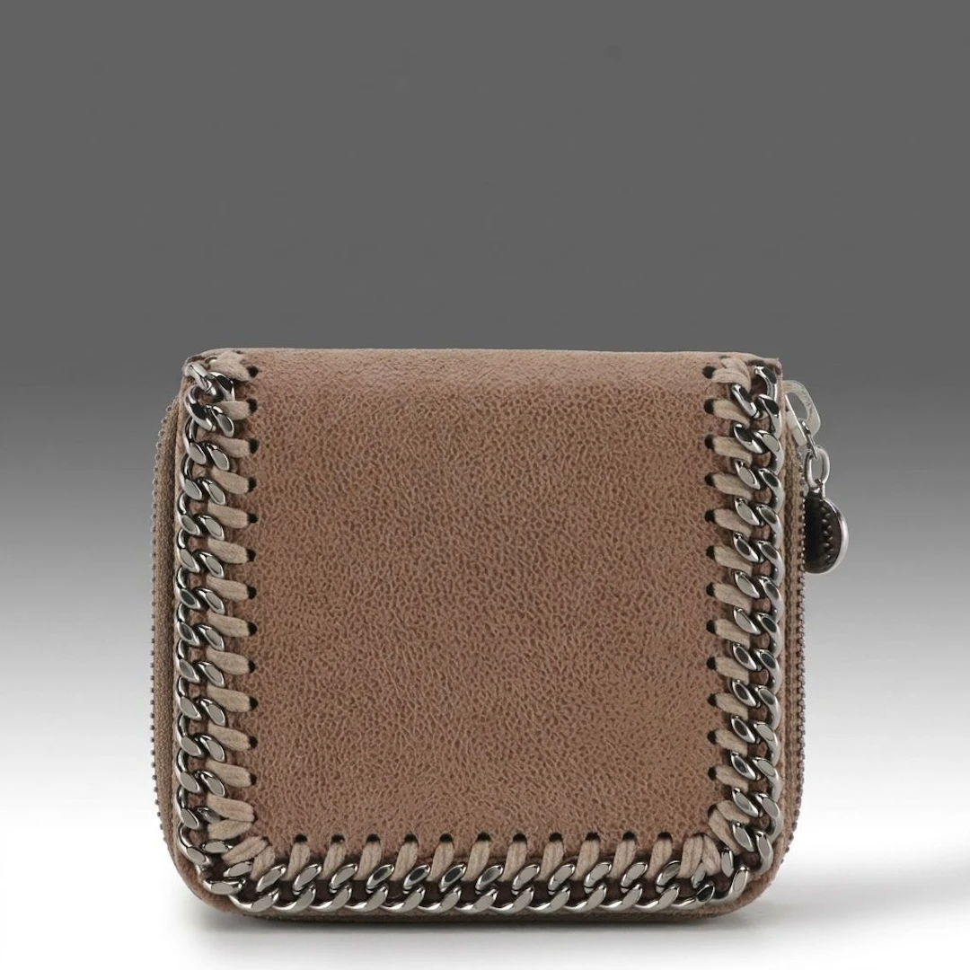 Stella McCartney Bifold Compact Wallet in Shaggy Deer Faux Suede