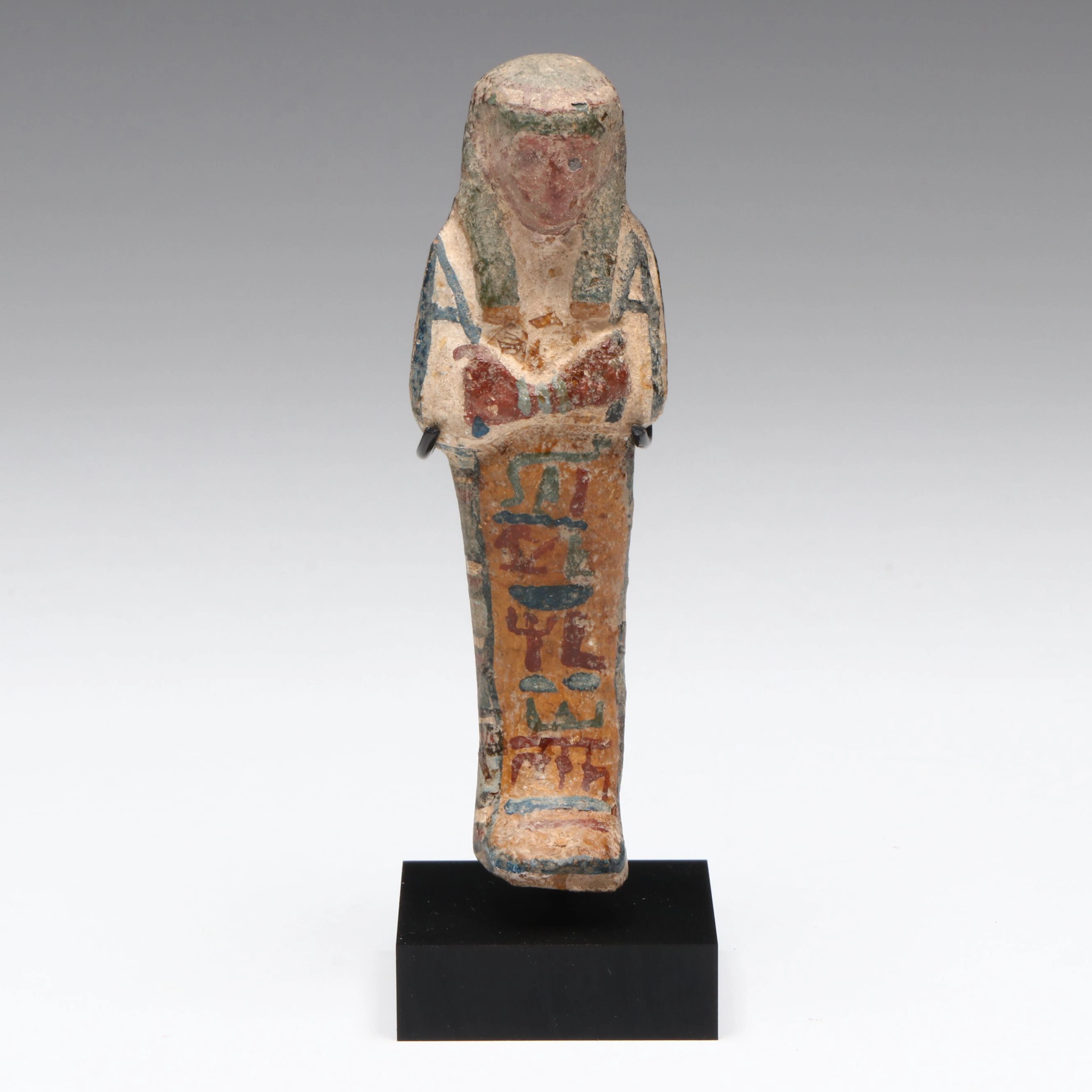 Egyptian Grand Tour Polychrome Painted Ushabti, Circa 18th to 19th Century