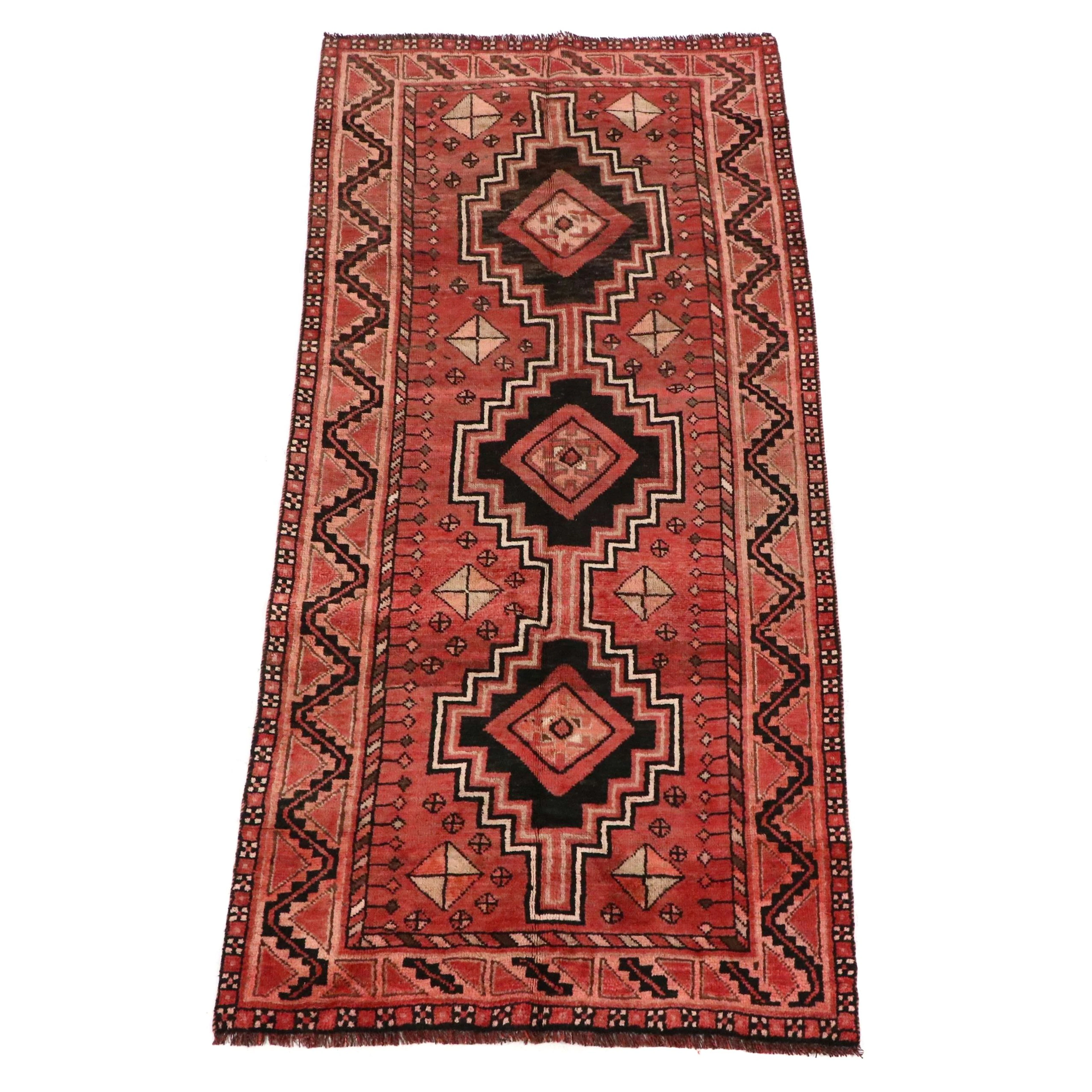 4'2 x 9'8 Hand-Knotted Persian Qashqai Long Rug