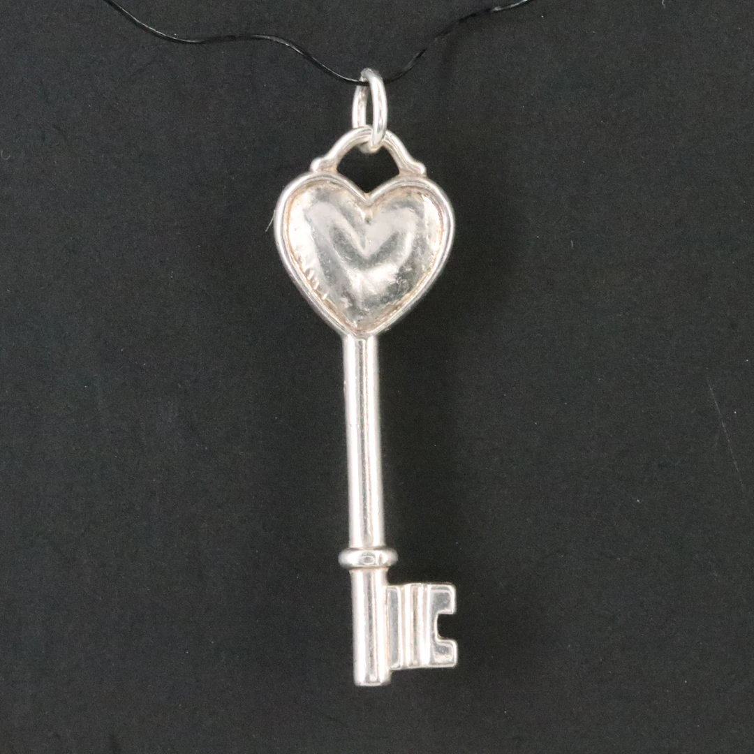 Tiffany & Co. Sterling Heart Key Pendant