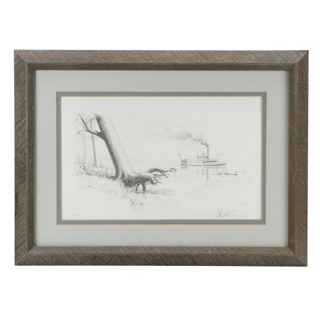 John Stobart Lithograph "Mississippi Shore," 1982