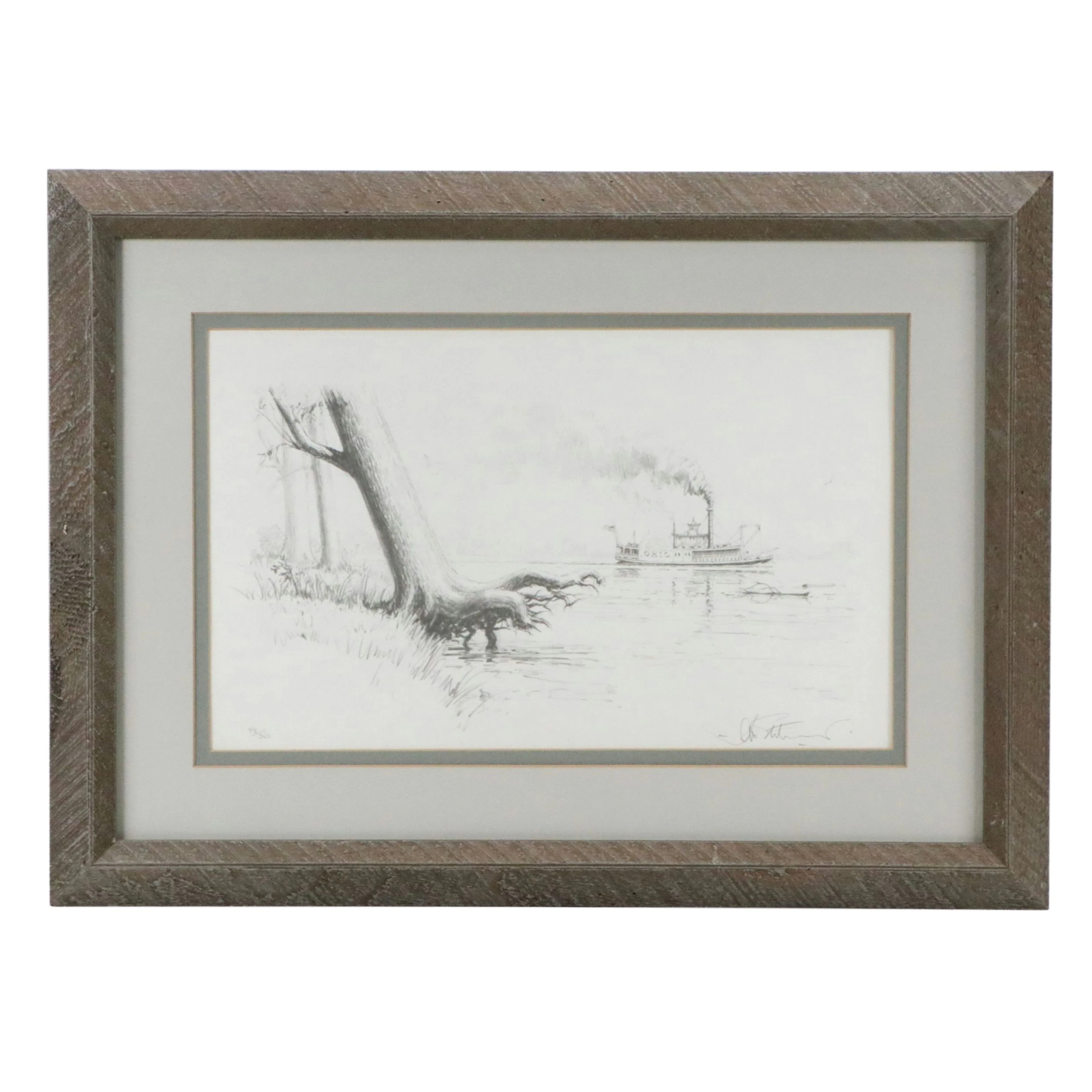 John Stobart Lithograph "Mississippi Shore," 1982