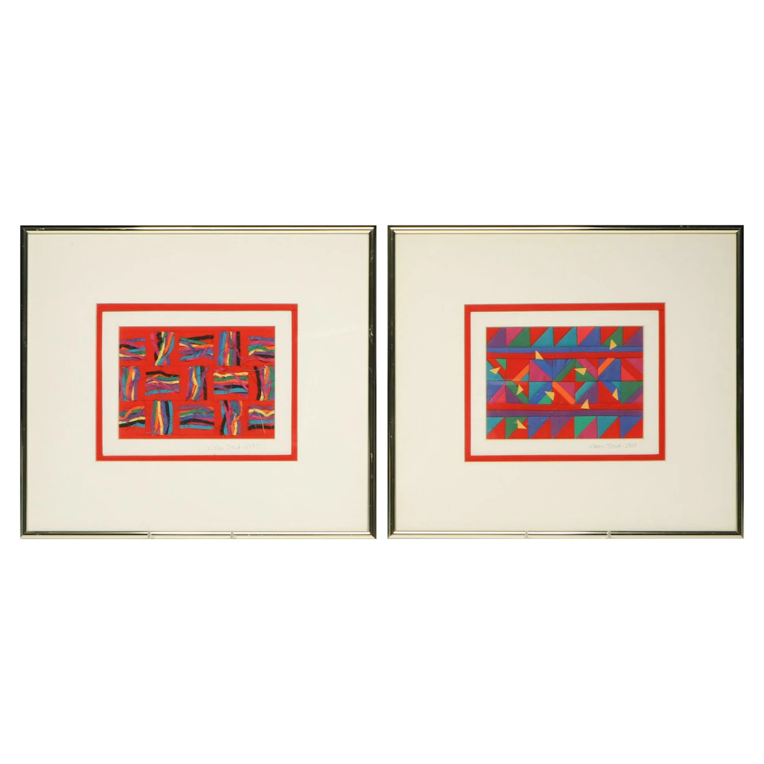 Warm Cloud Patchwork and Textile Collage Wall Hangings, 1989-1990