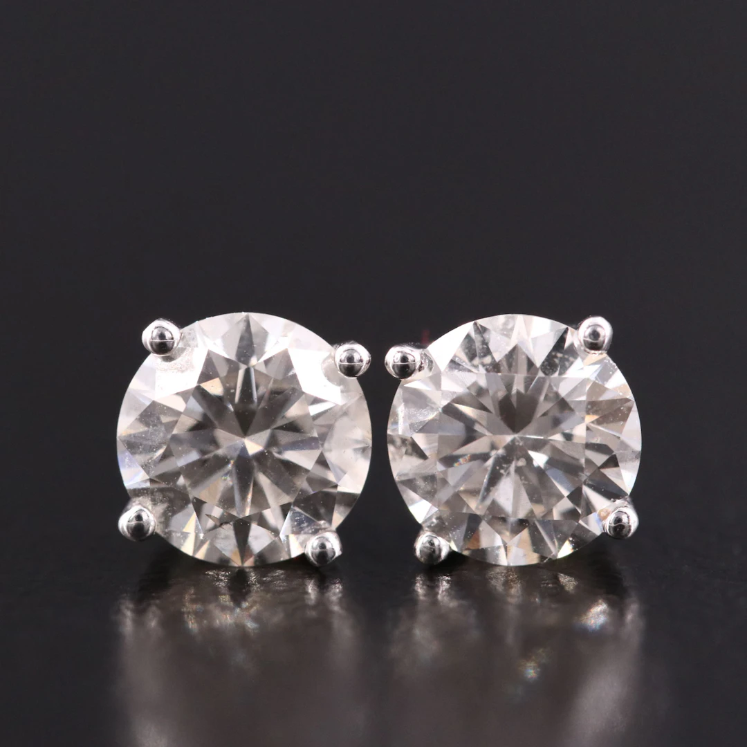 Platinum 1.51 CTW Lab Grown Diamond Earrings