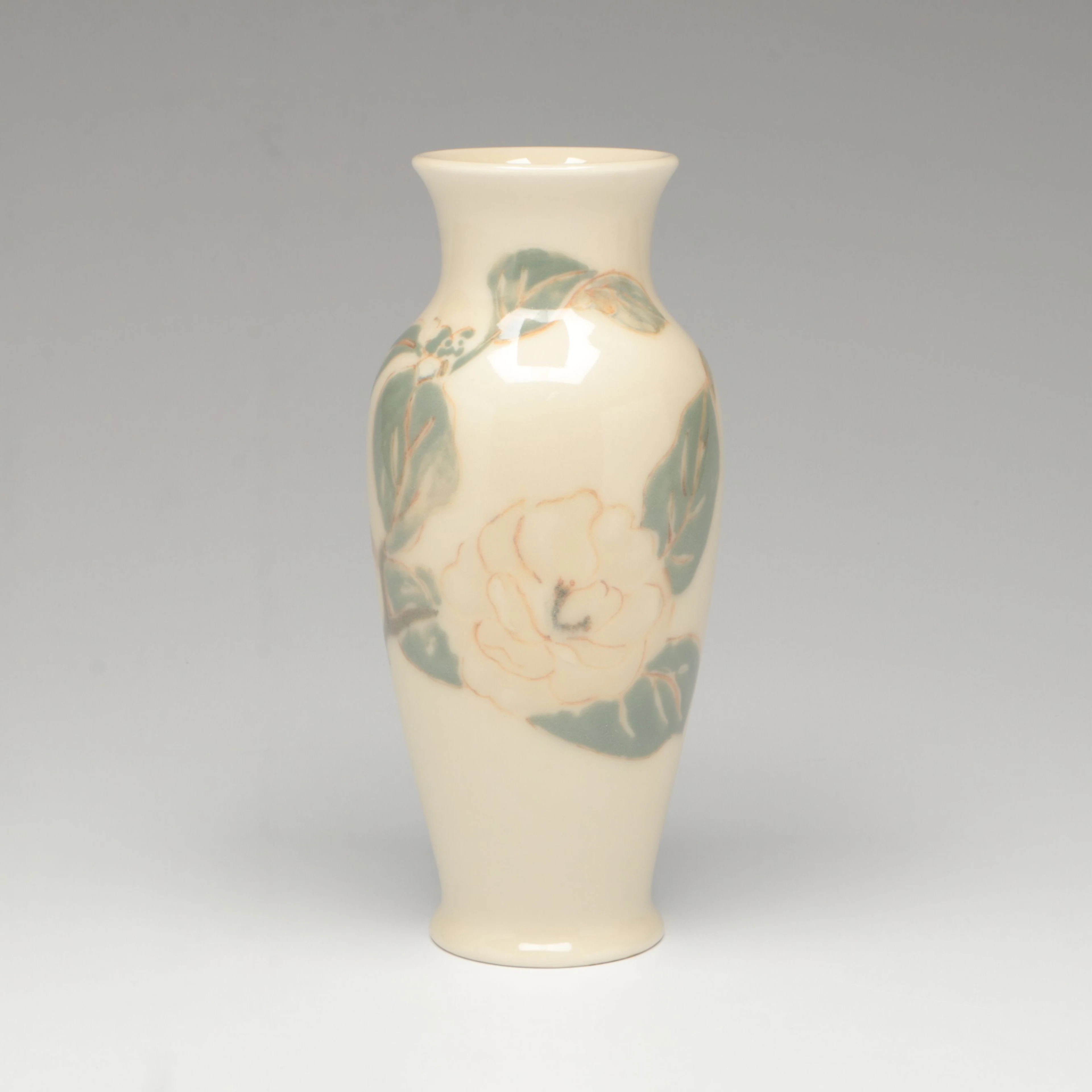 Loretta Holtkamp for Rookwood Pottery Polychrome Gloss Vase, 1945