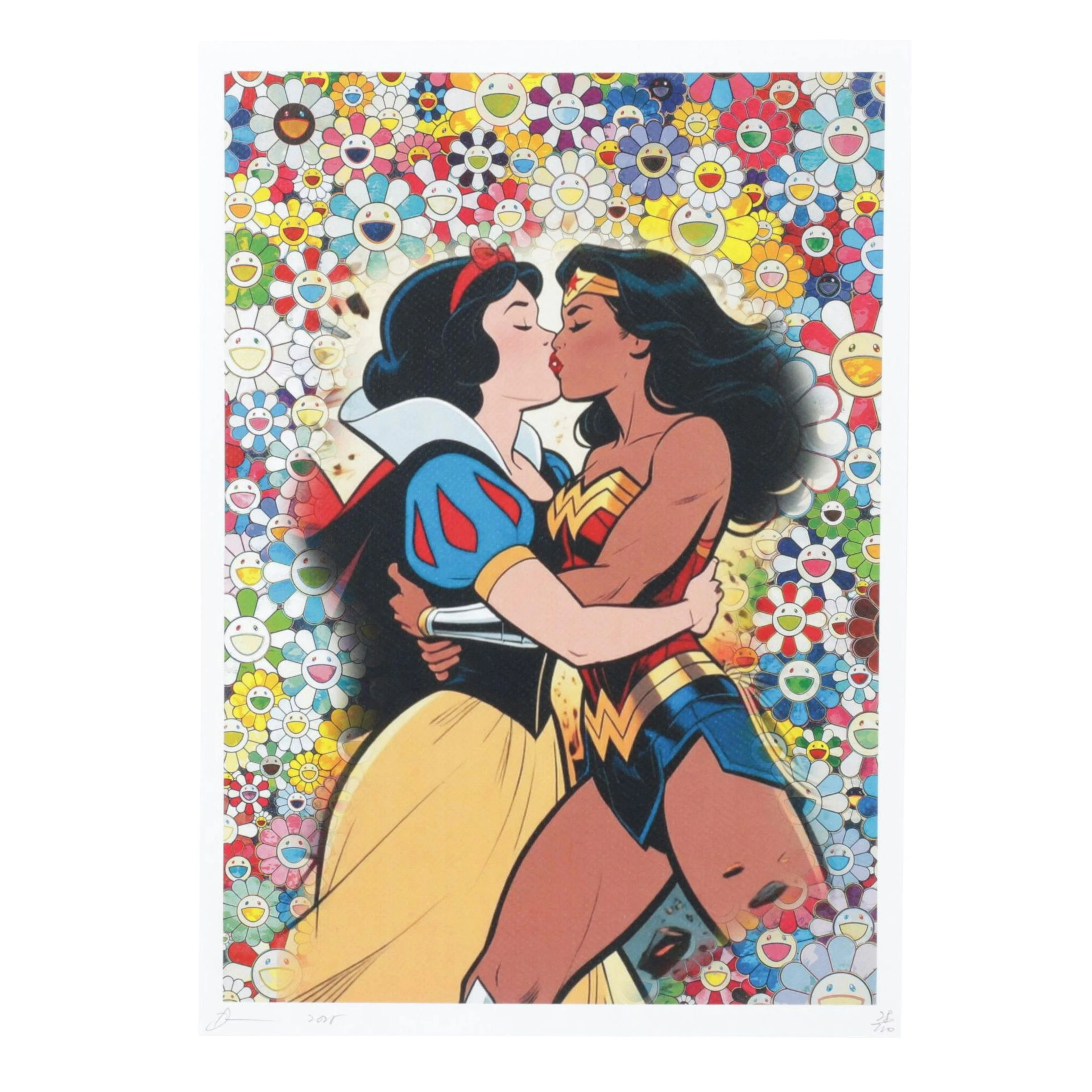 Death NYC Pop Art Graphic Print Homage to Murakami x Snow White x Wonder Woman
