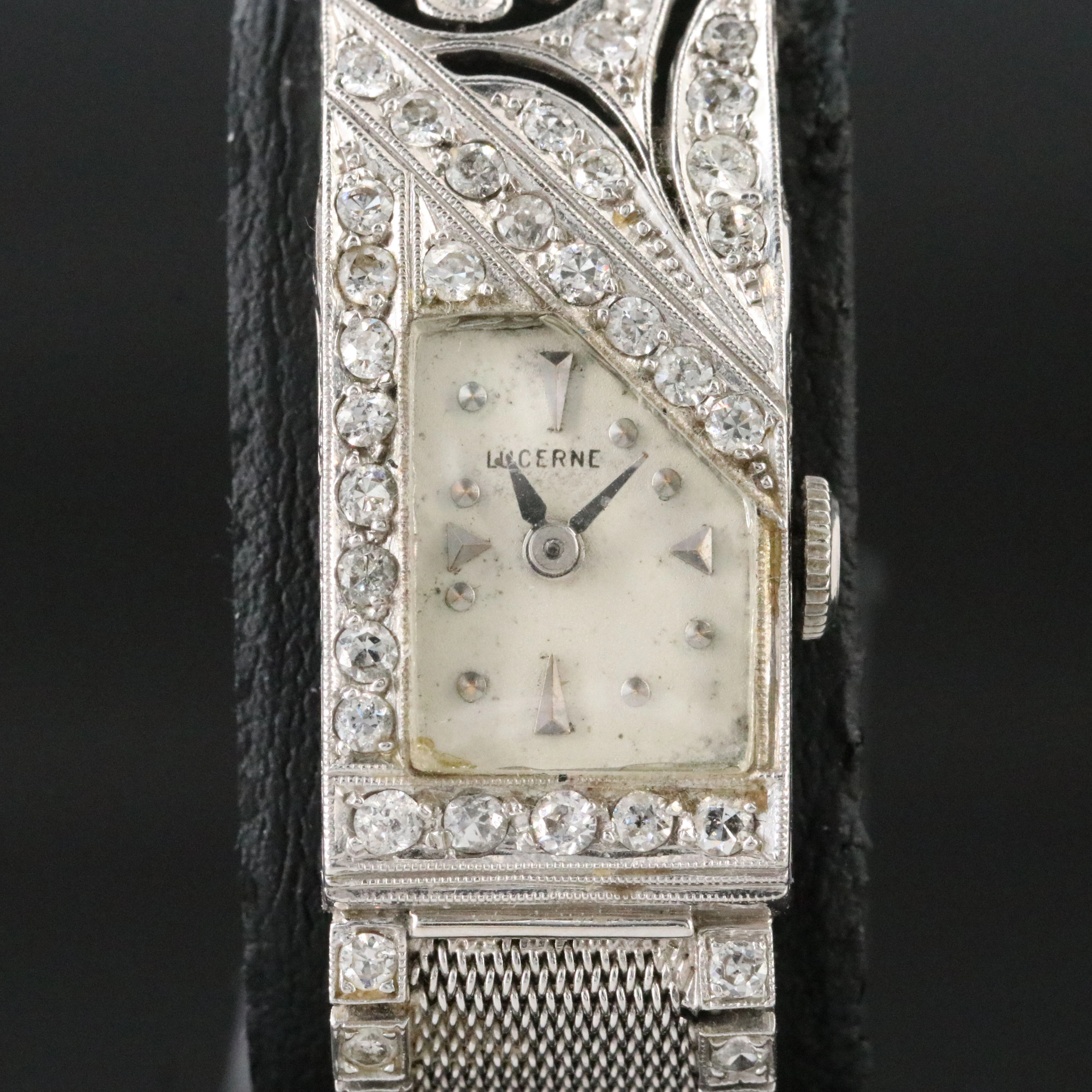Lucerne Art Deco Platinum 3.05 CTW Diamond Watch