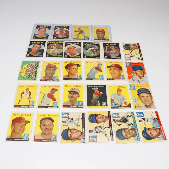 1950s Topps Cincinnati Reds Baseball Cards with Joe Nuxhall and More
