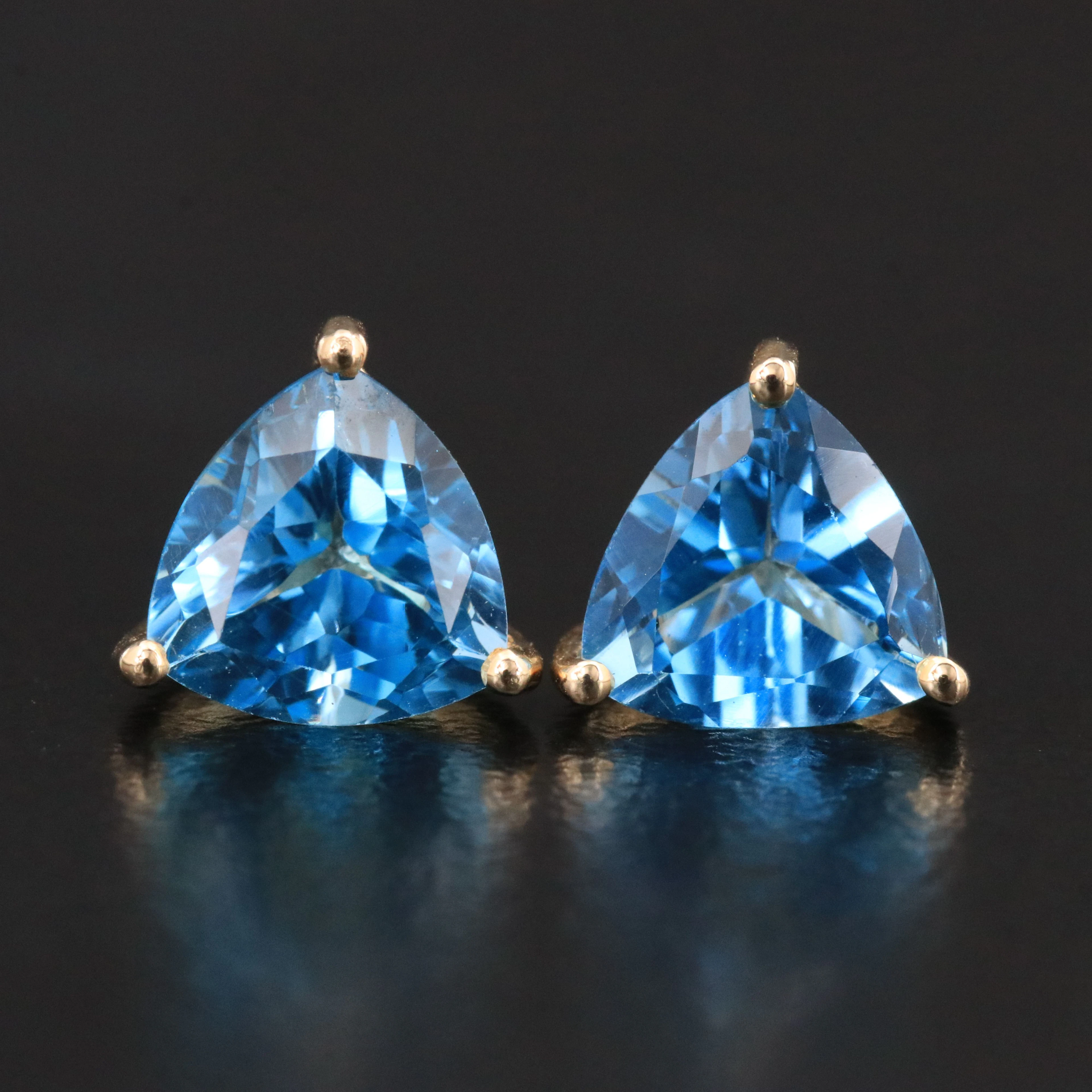 14K Topaz Stud Earrings