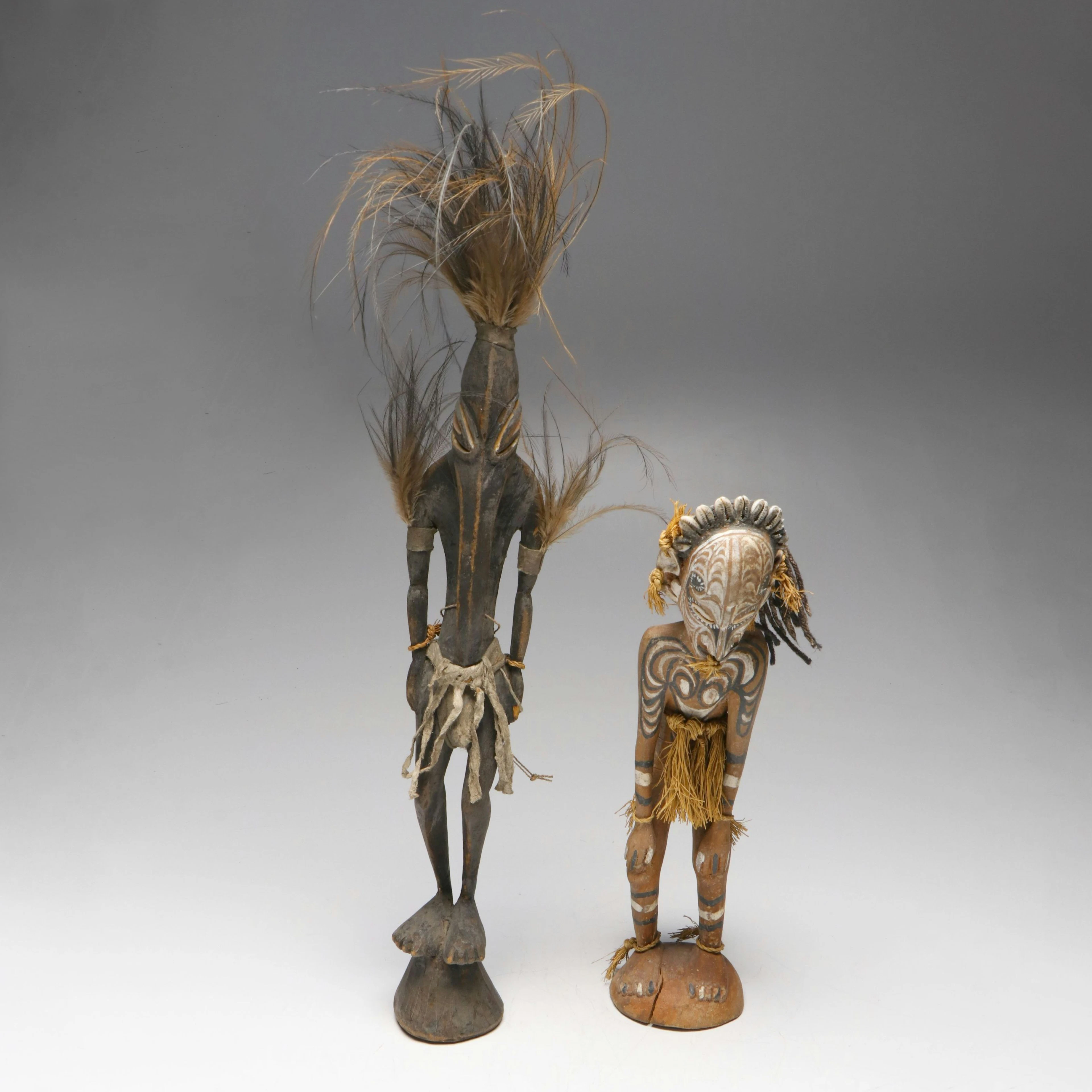 Papua New Guinea Polychrome Wooden Ancestor Figures