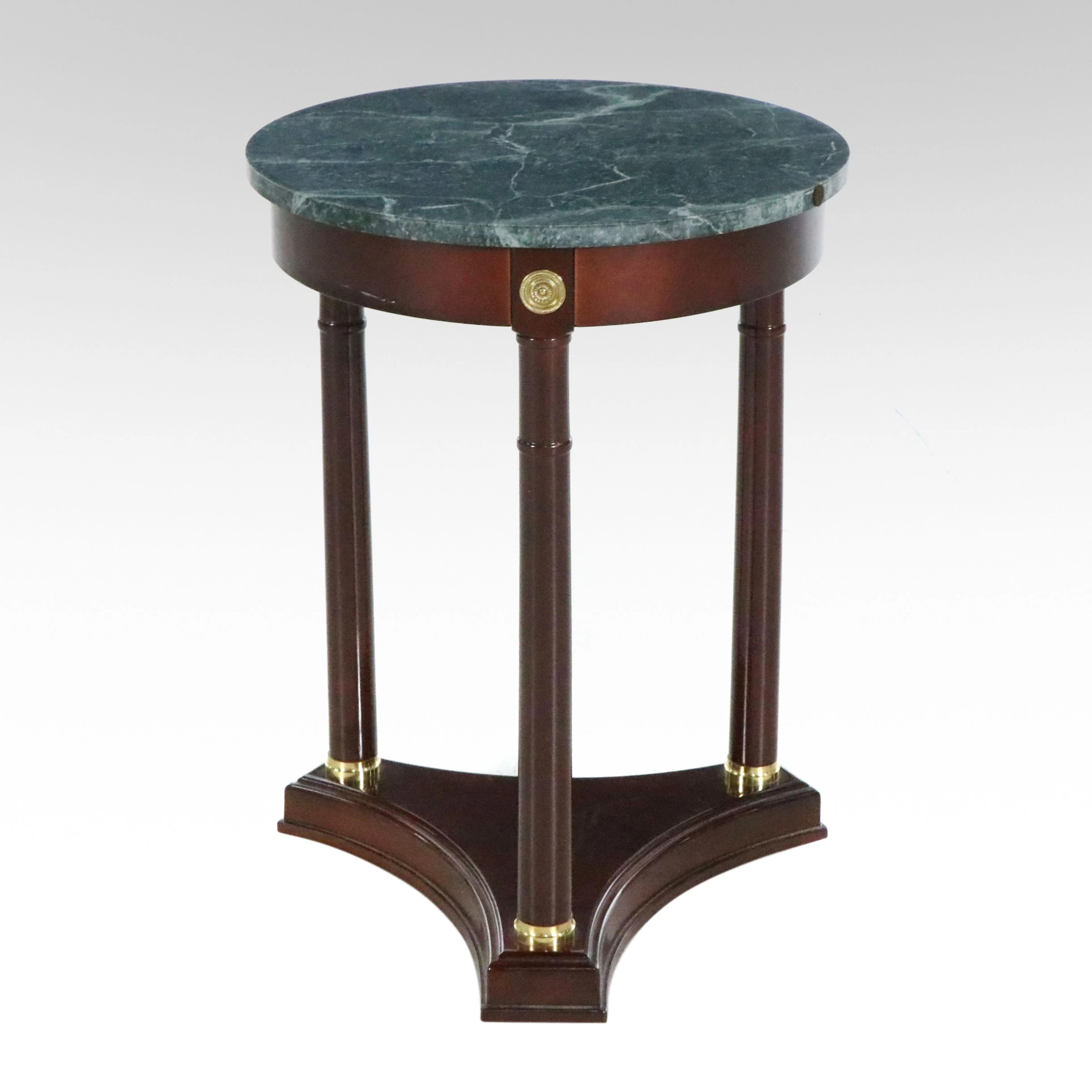 The Bombay Company Empire Style Green Marble-Top End Table