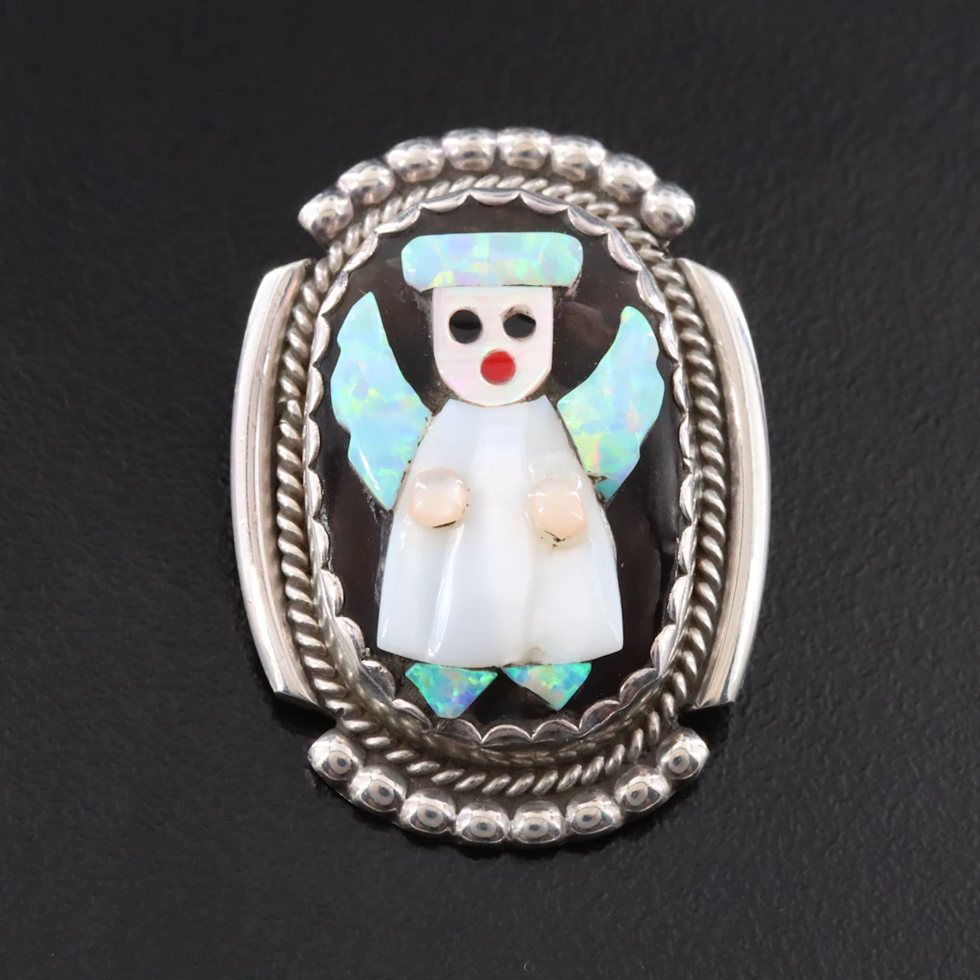 Beverly Etsate Zuni Sterling Angel Pin/Pendant