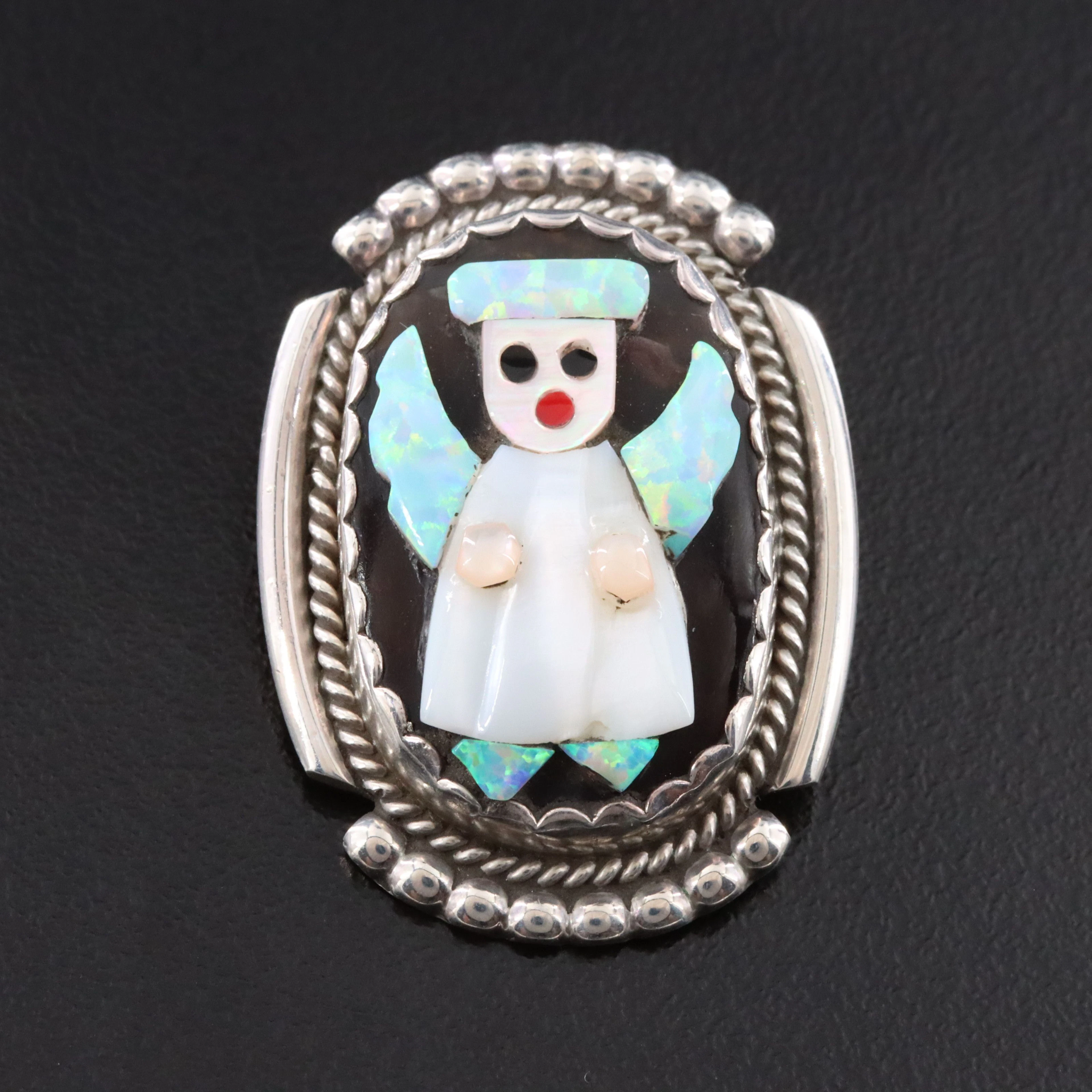 Beverly Etsate Zuni Sterling Angel Pin/Pendant