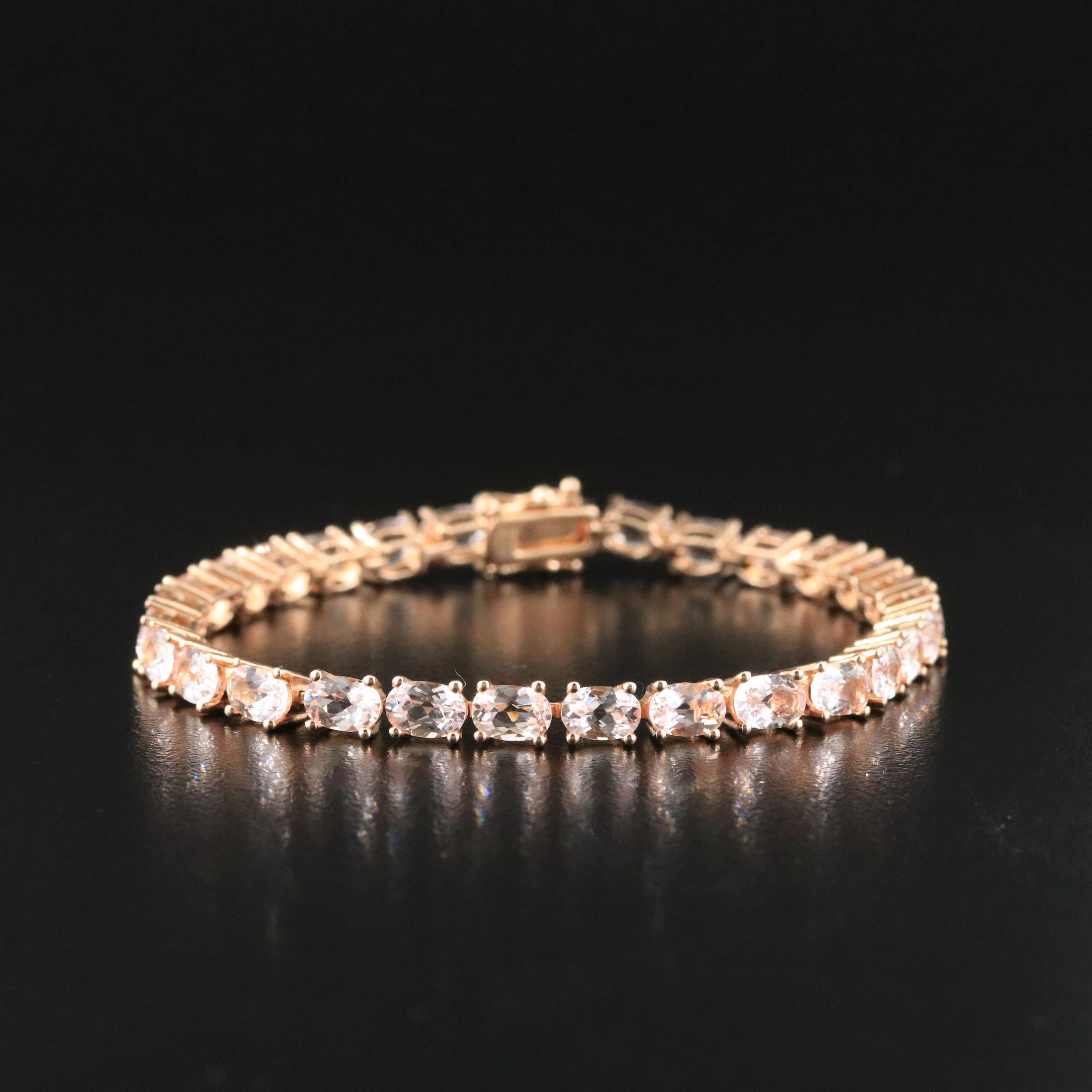 Sterling Morganite Line Bracelet