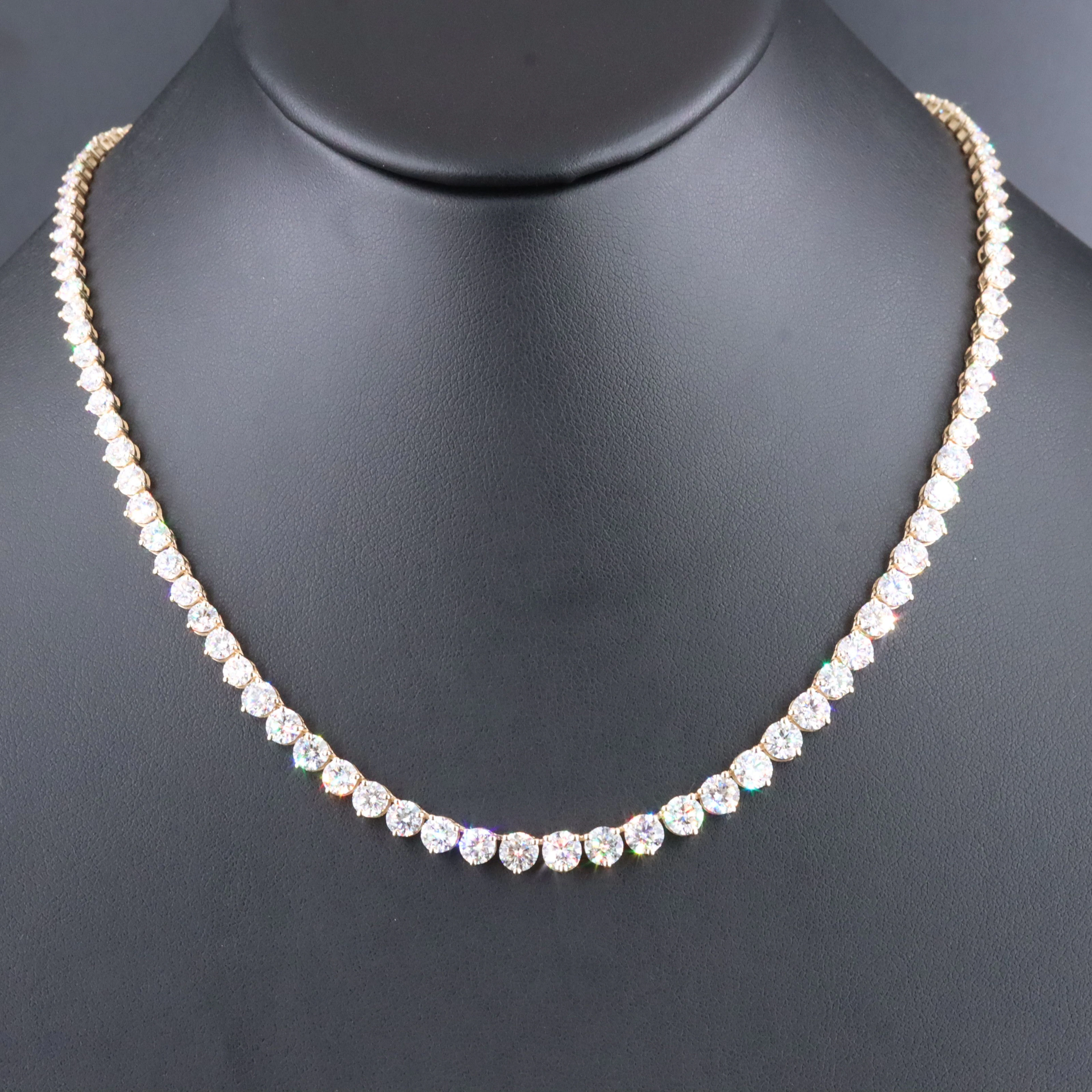 14K 21.60 CTW Lab Grown Diamond Rivière Necklace
