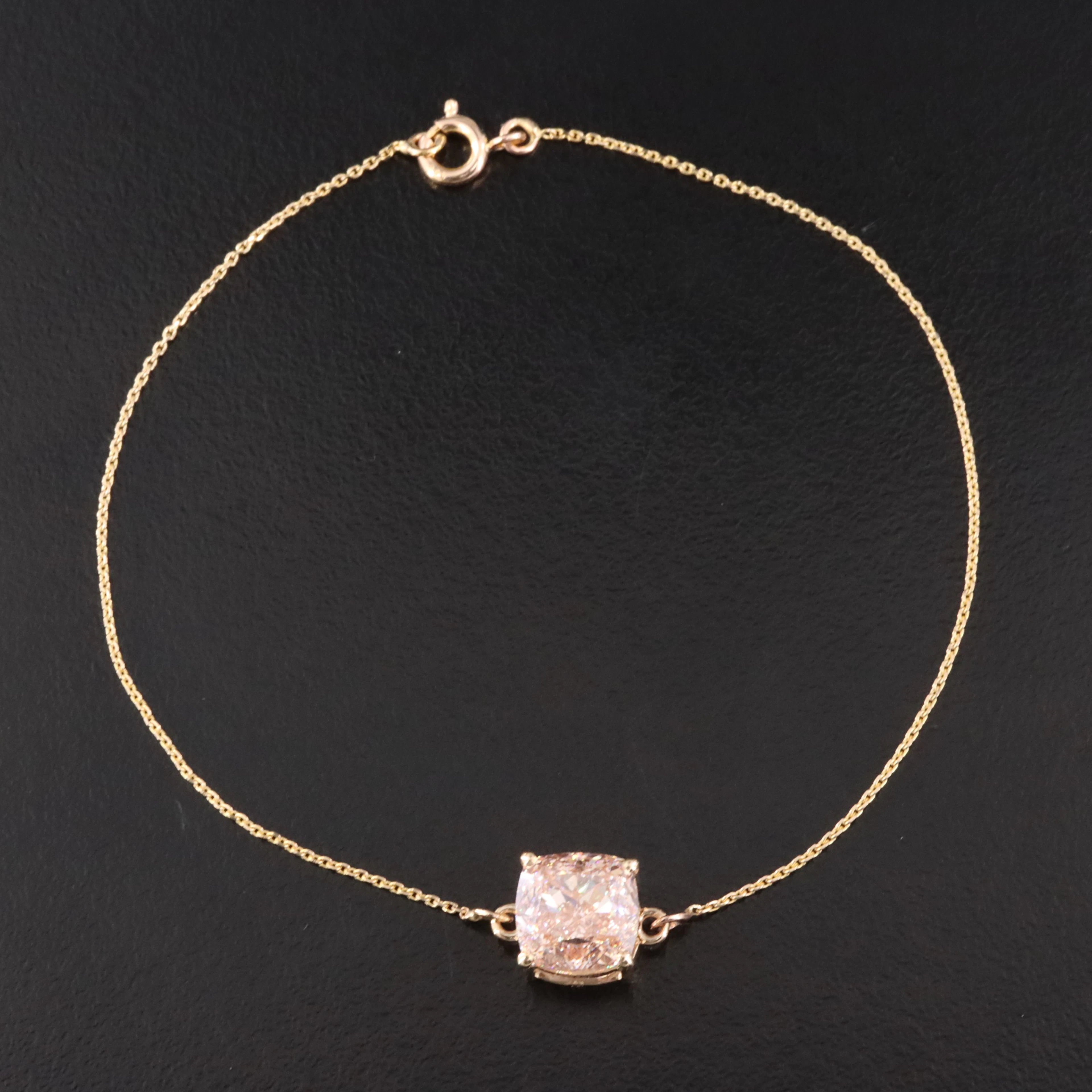 14K 2.36 CT Fancy Intense Brownish Orange Lab Grown Diamond Bracelet