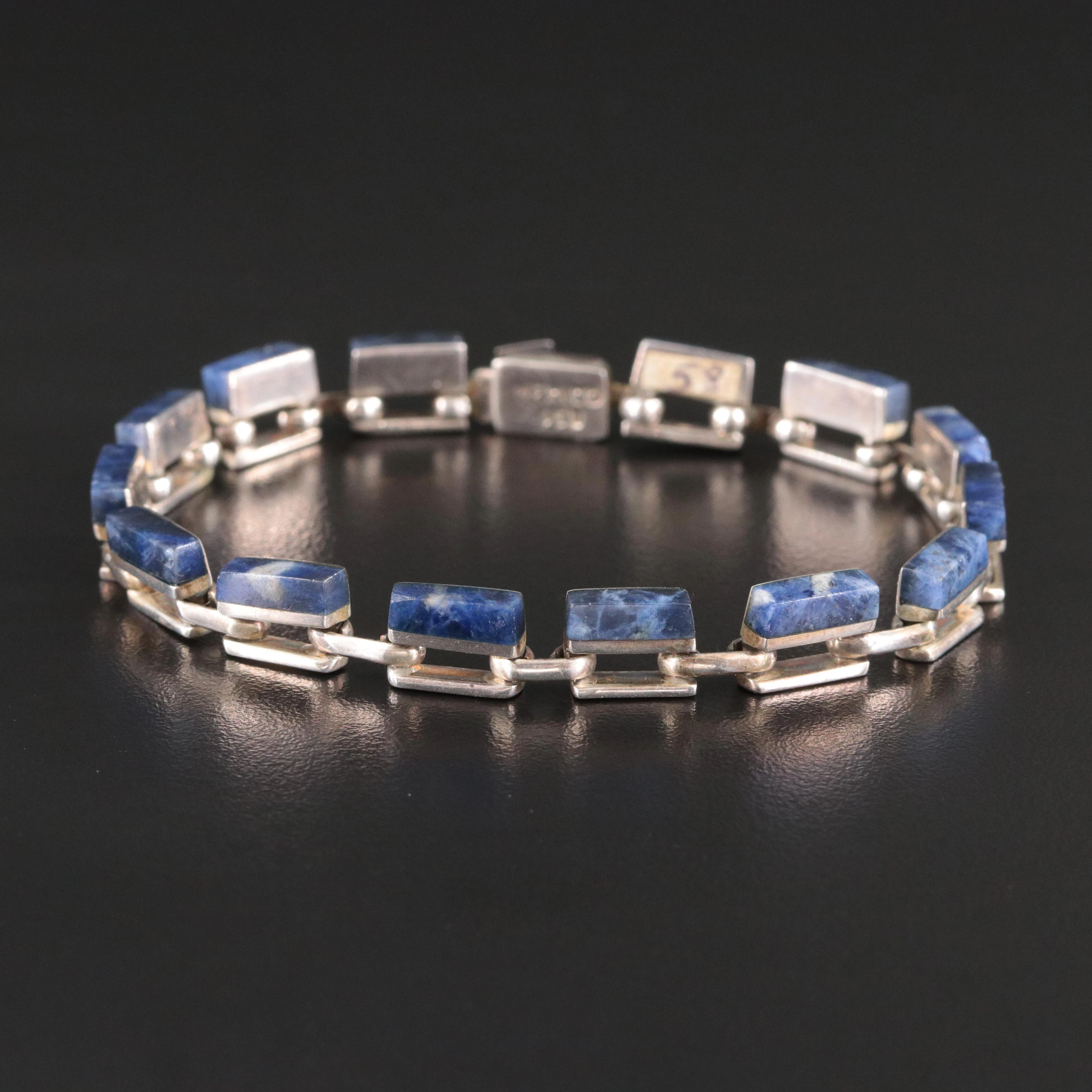 Mexican Sterling Sodalite Bracelet