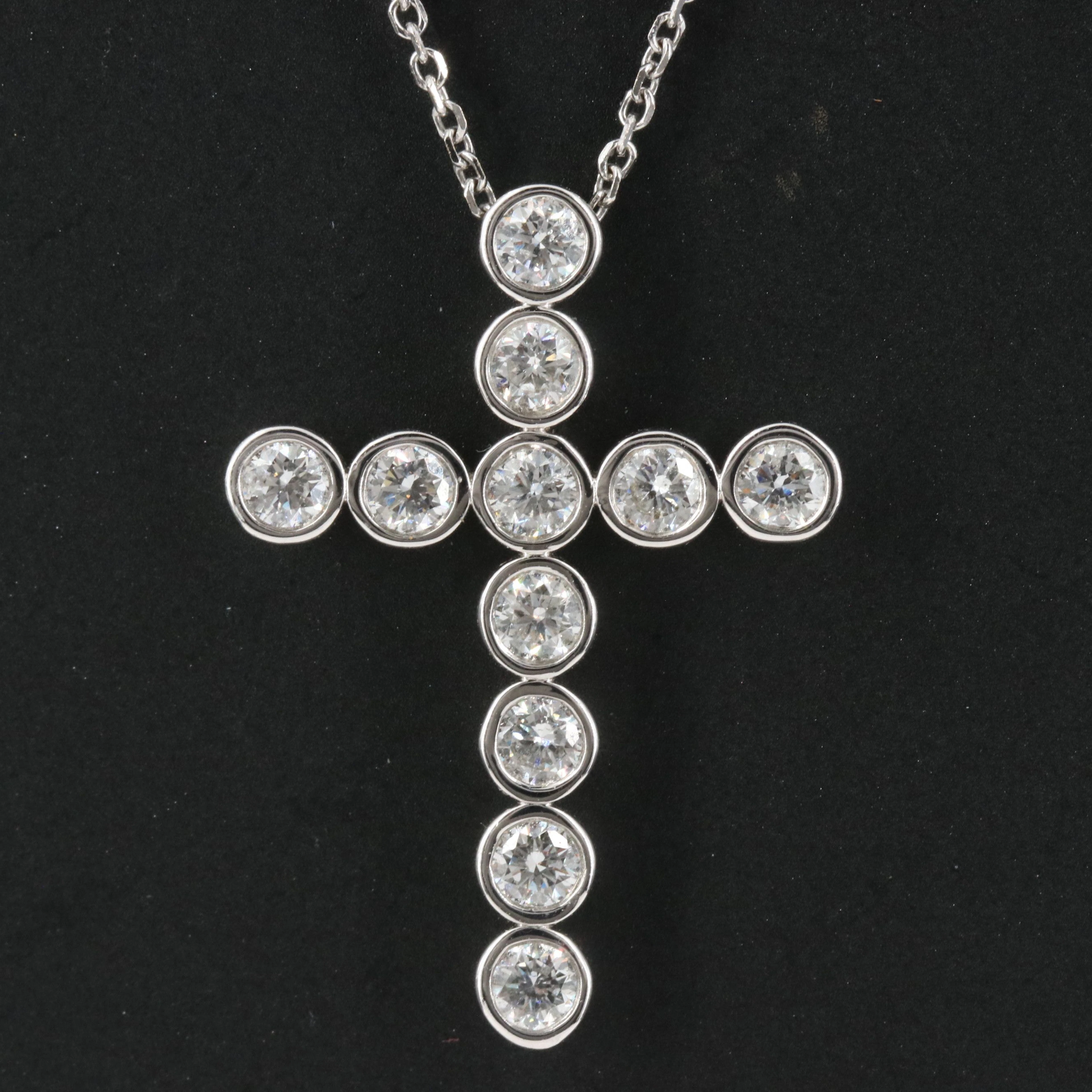 14K 0.93 CTW Diamond Cross Necklace