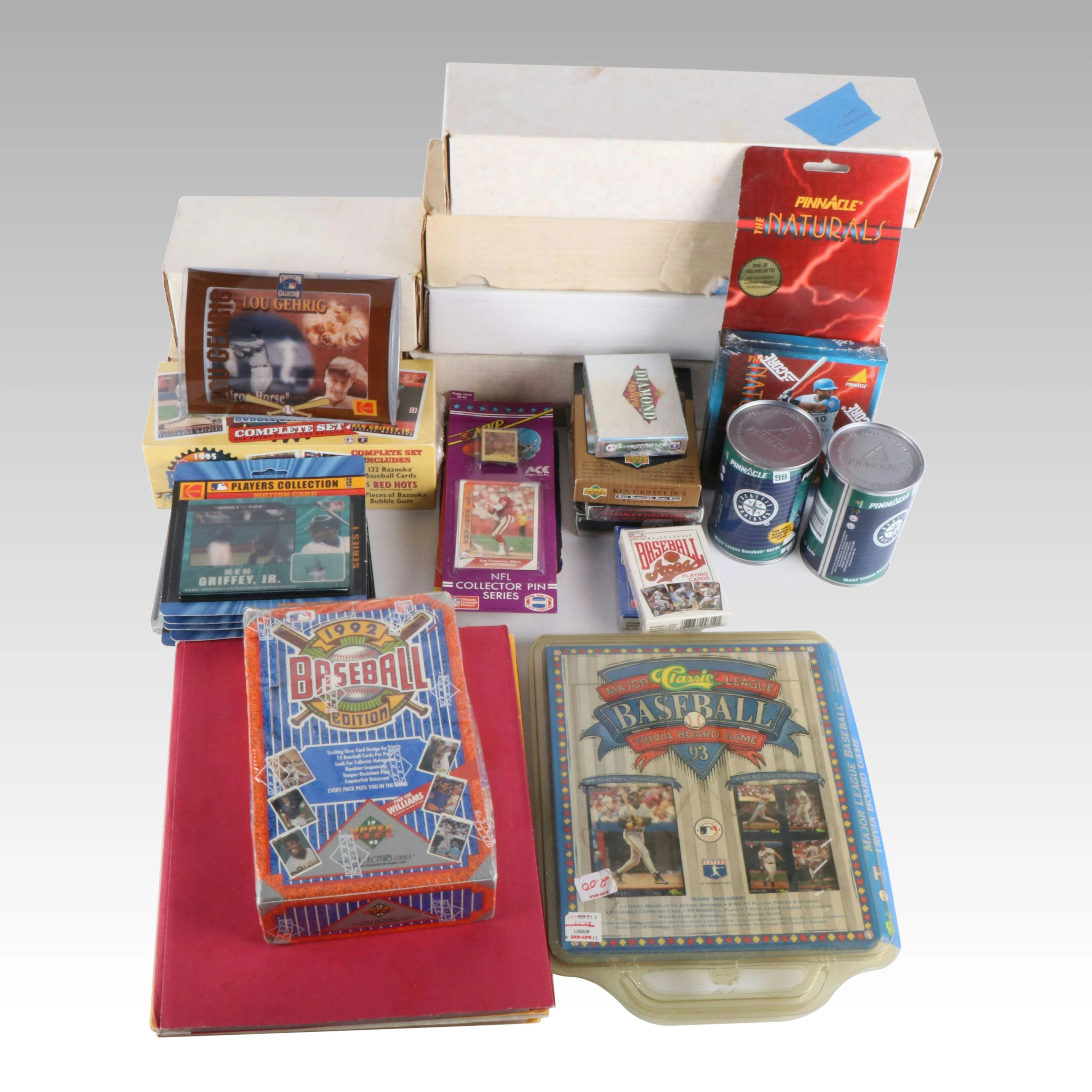 Kodak Motion Cards with Sealed Pinnacle Cans and More Sports Memorabilia