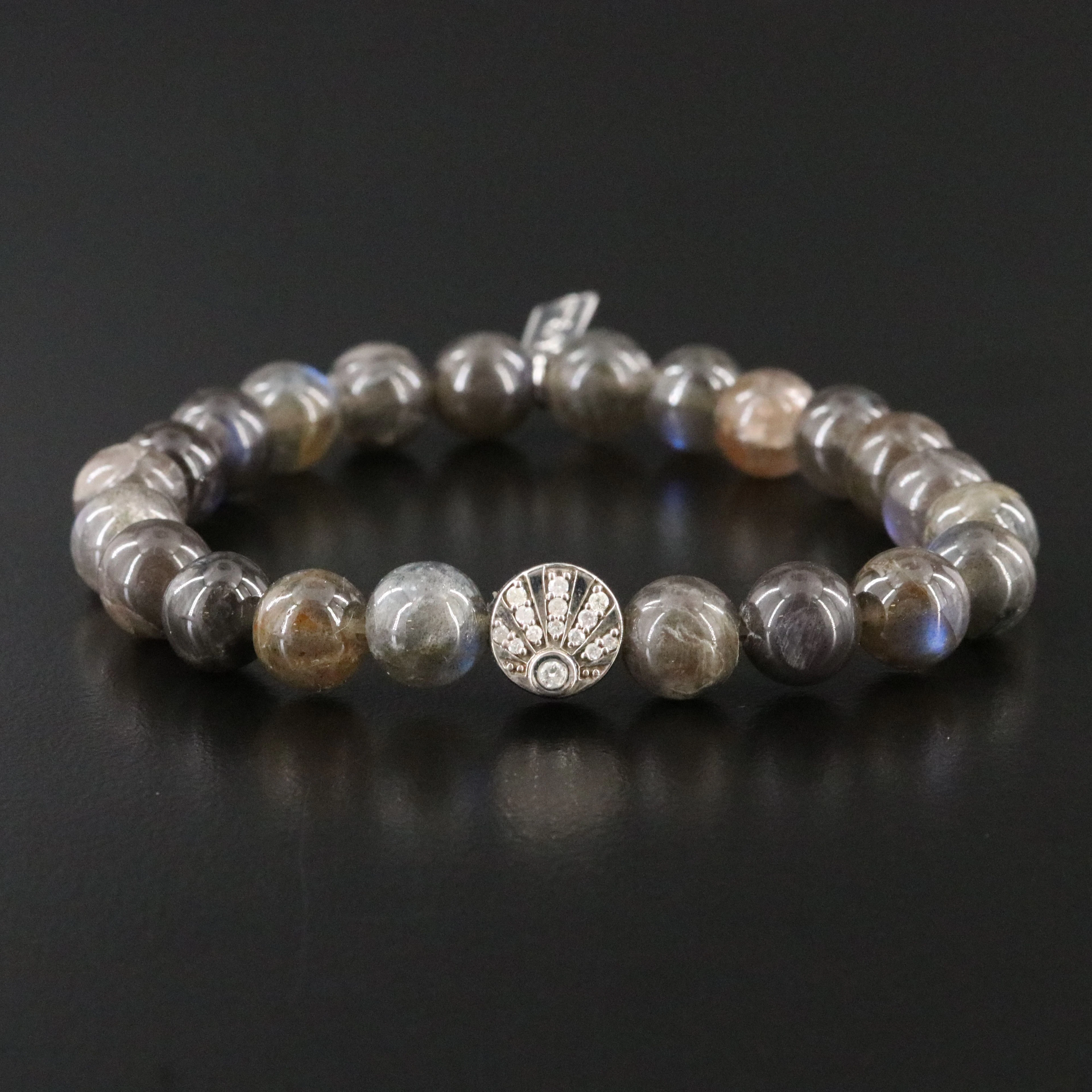 Sheryl Lowe Sterling Labradorite and Diamond Bracelet