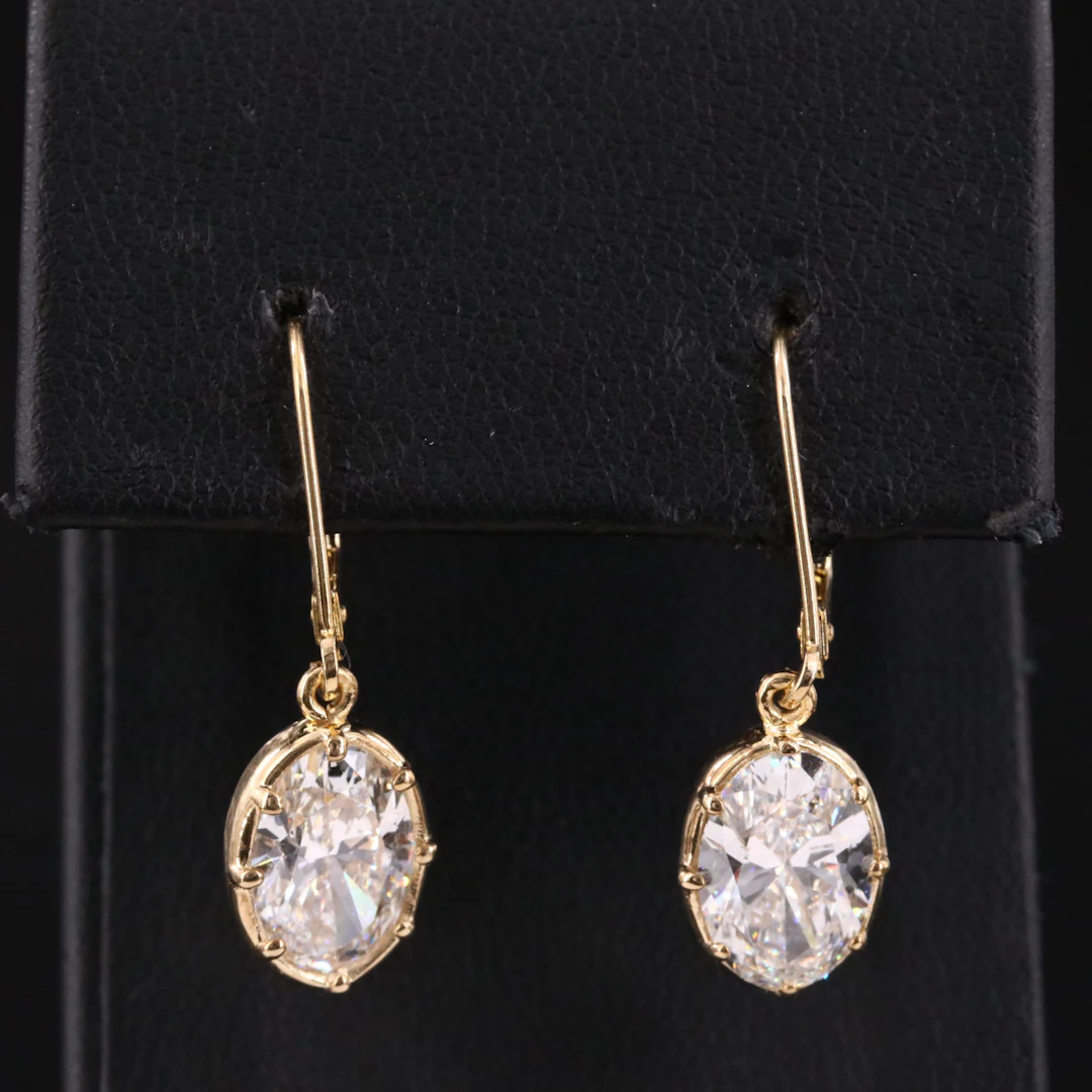 14K 4.17 CTW Lab Grown Diamond Earrings with IGI Reports