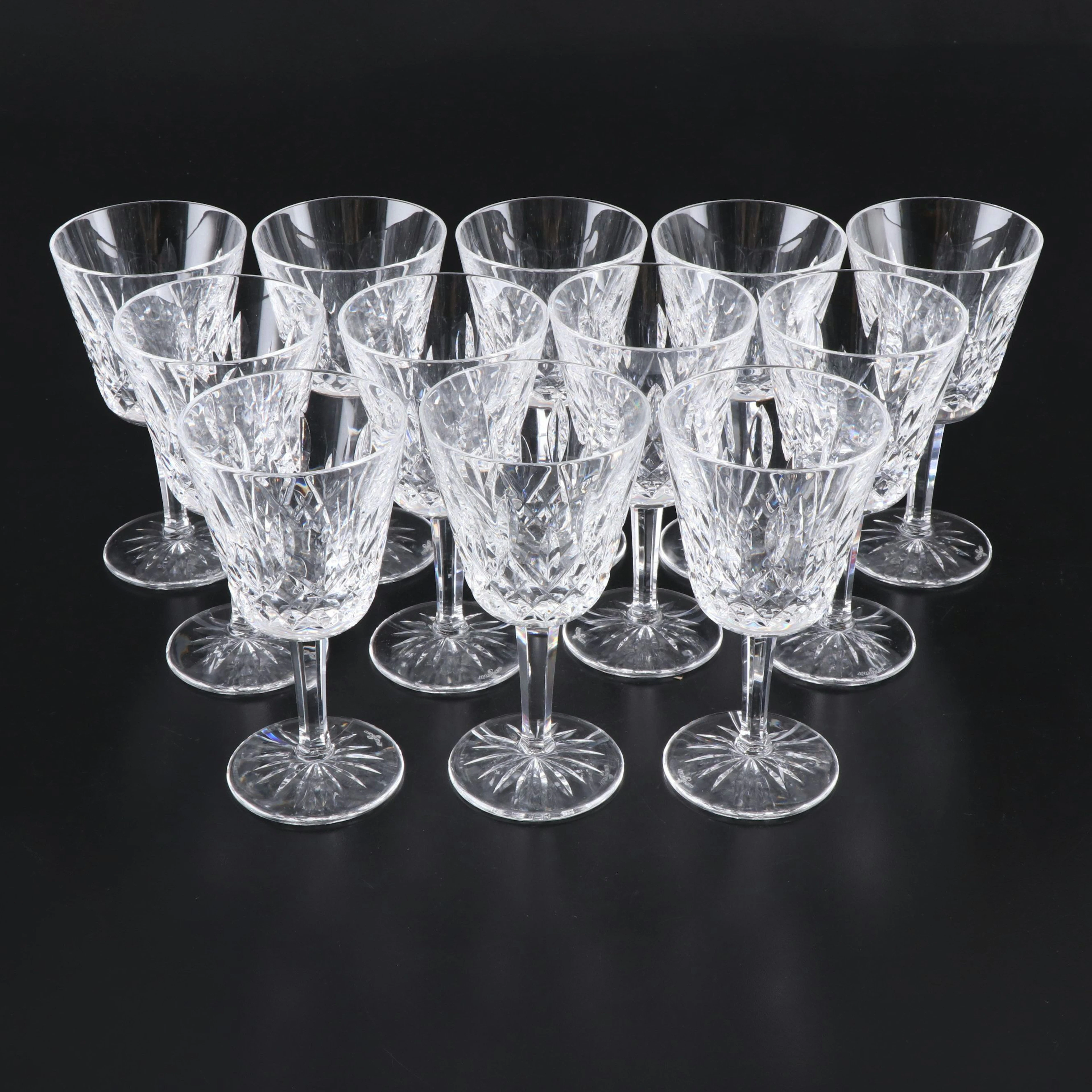 Waterford "Lismore" Crystal Claret Wine Glasses