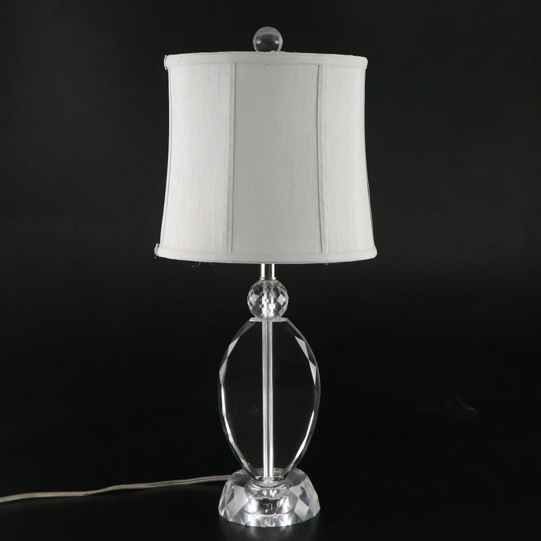 Crystal Table Lamp with Round Base
