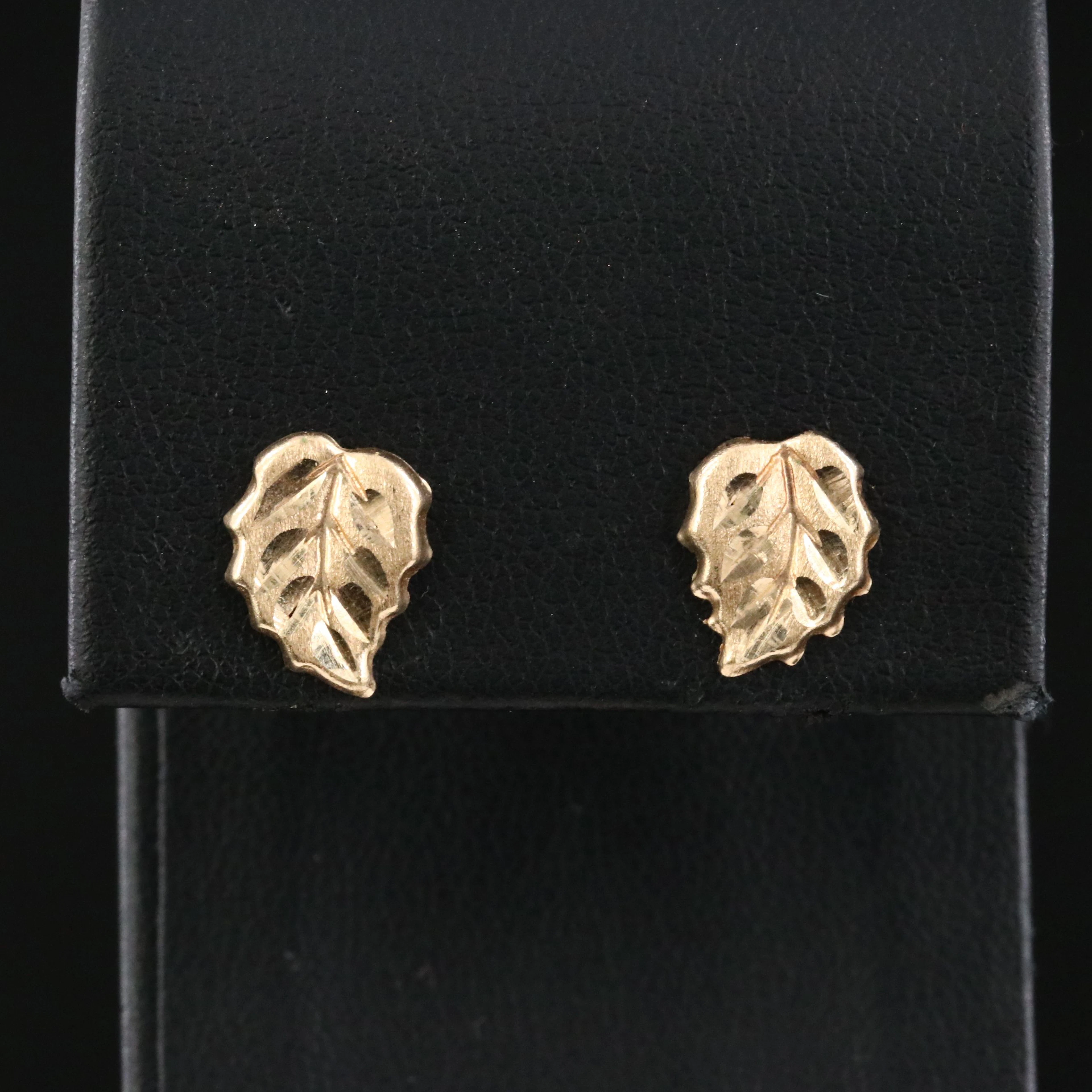 14K Leaf Earrings