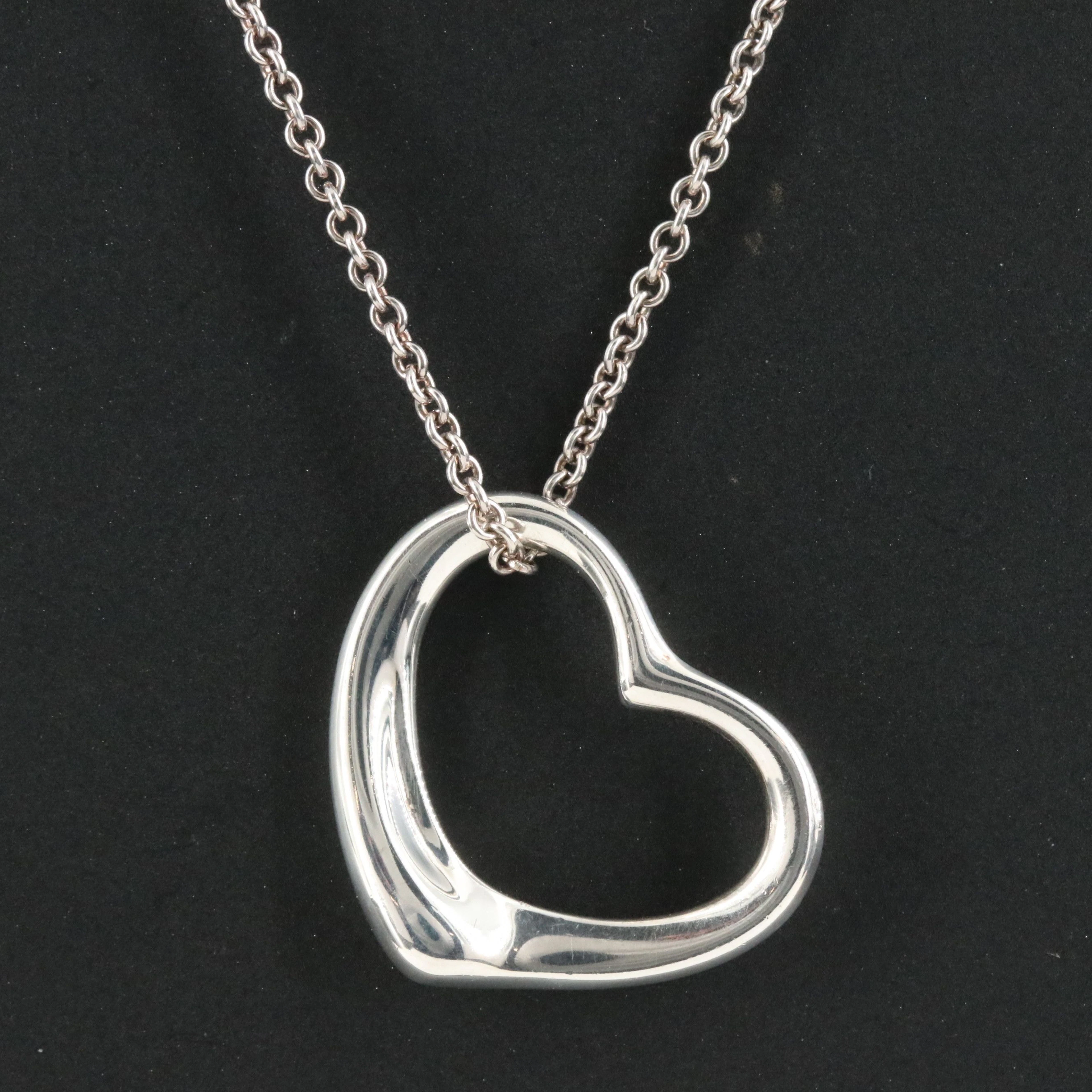 Elsa Peretti for Tiffany & Co. Sterling Open Heart Pendant Necklace