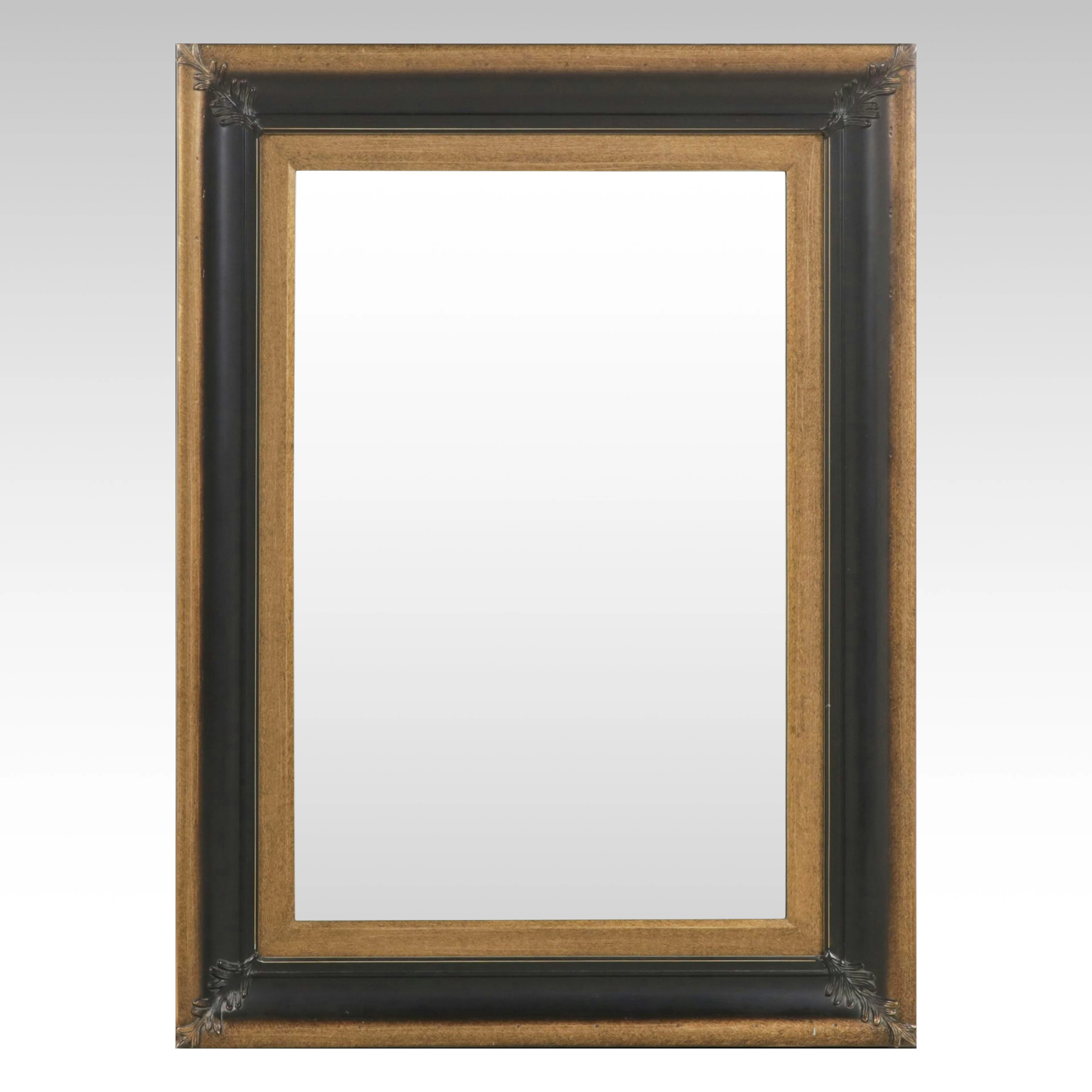 Traditional Style Black and Gold Framed Wall Mirror