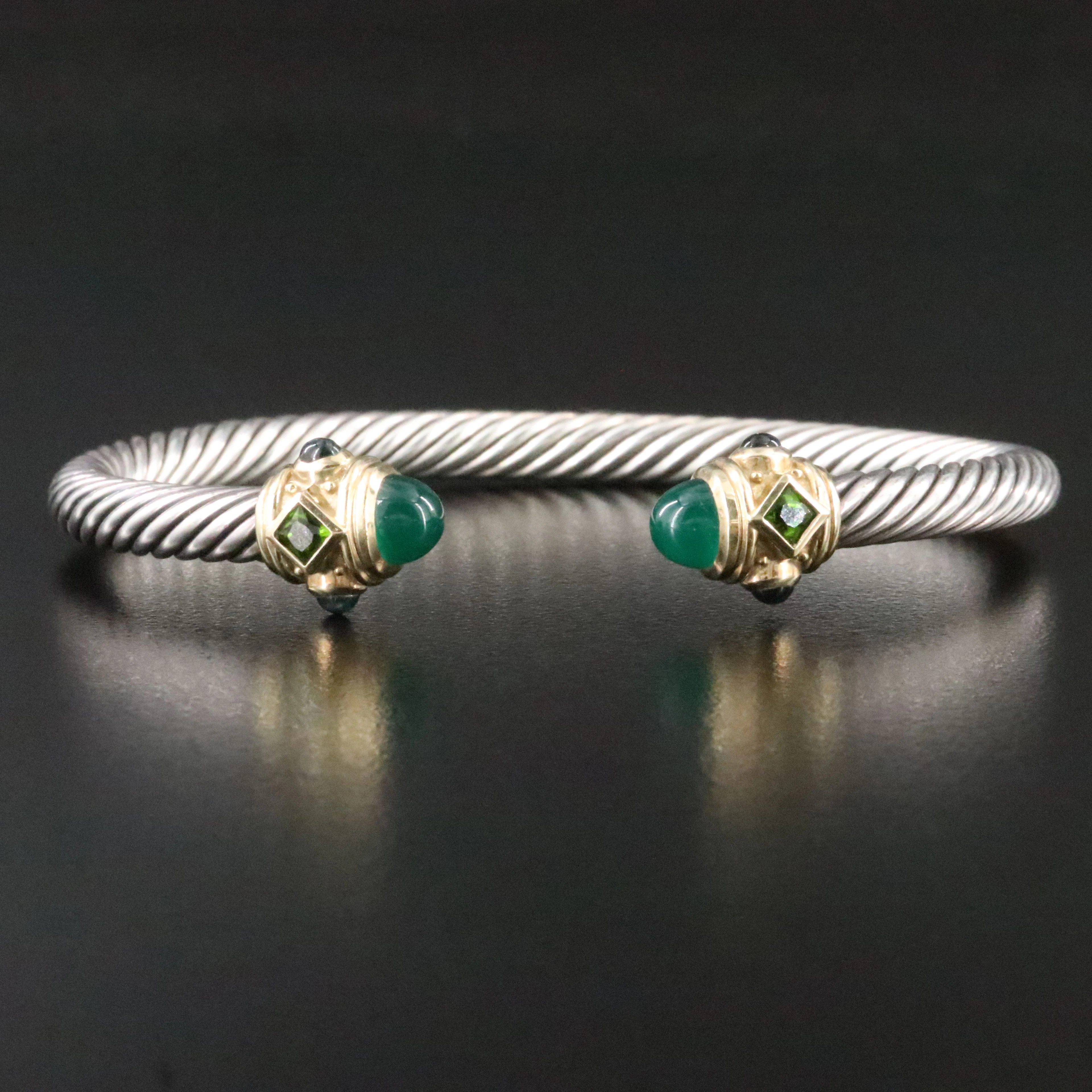 David Yurman Renaissance Sterling Gemstone Cuff Bracelet with 14K Accents