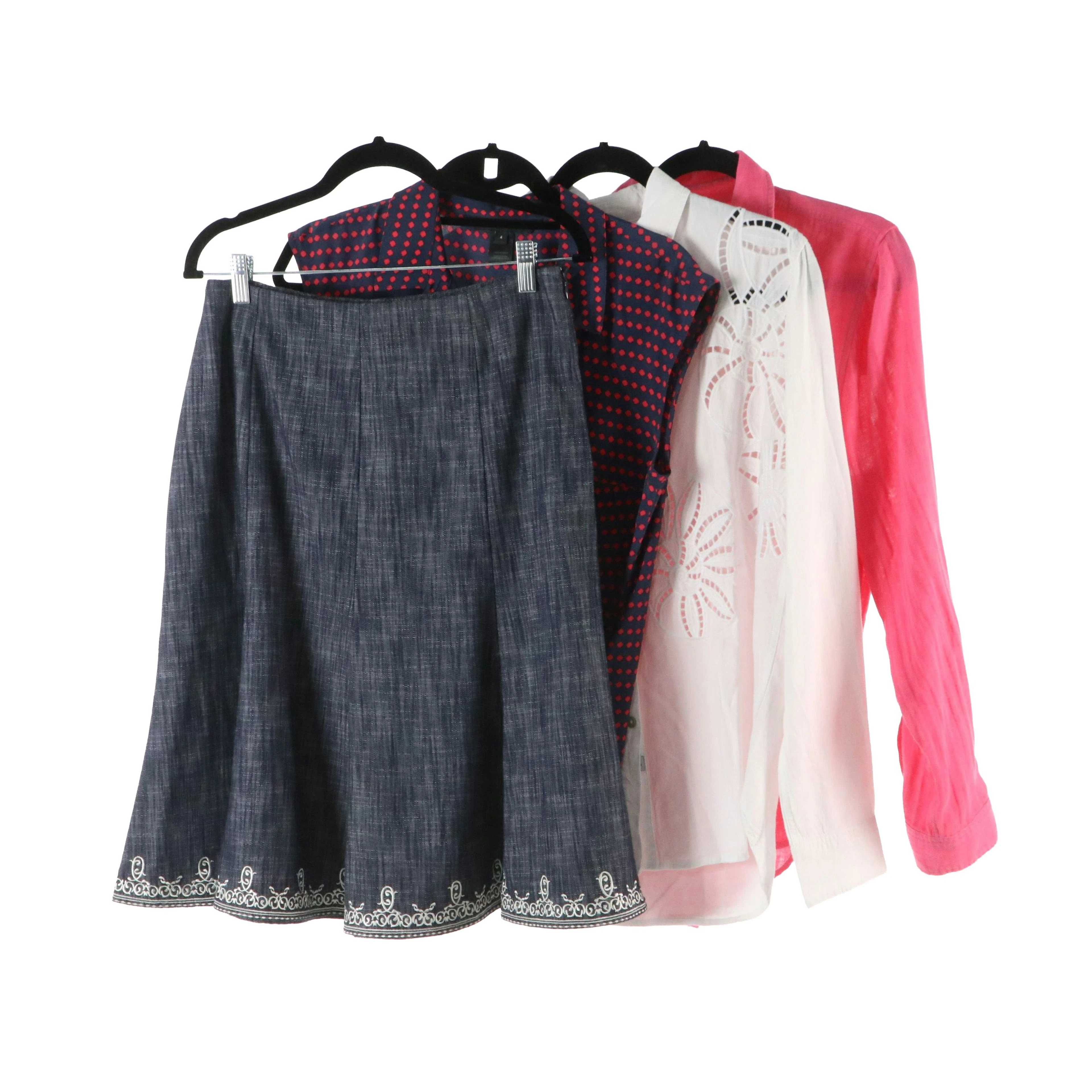 Oscar de la Renta Flared Skirt, Marc Jacobs Sleeveless Button-Up Top and More