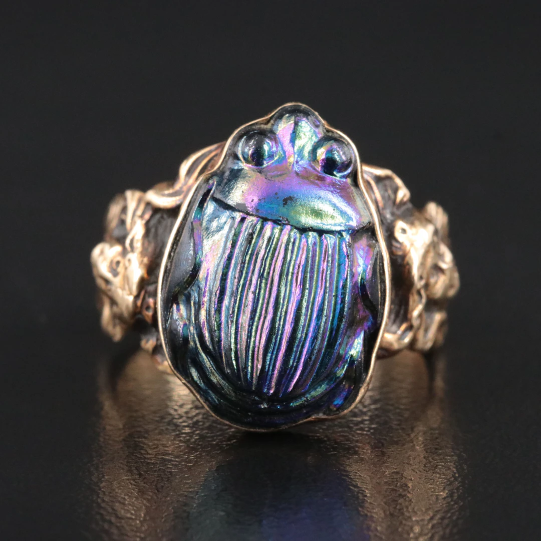 14K Rainbow Pyrite Ring