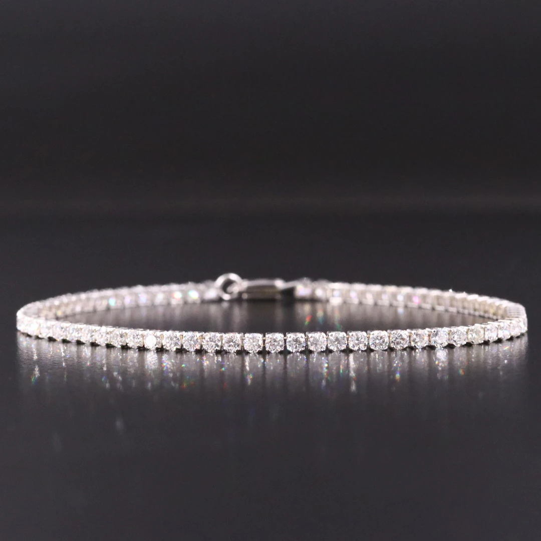 14K 3.26 CTW Lab Grown Diamond Line Bracelet with IGI Report