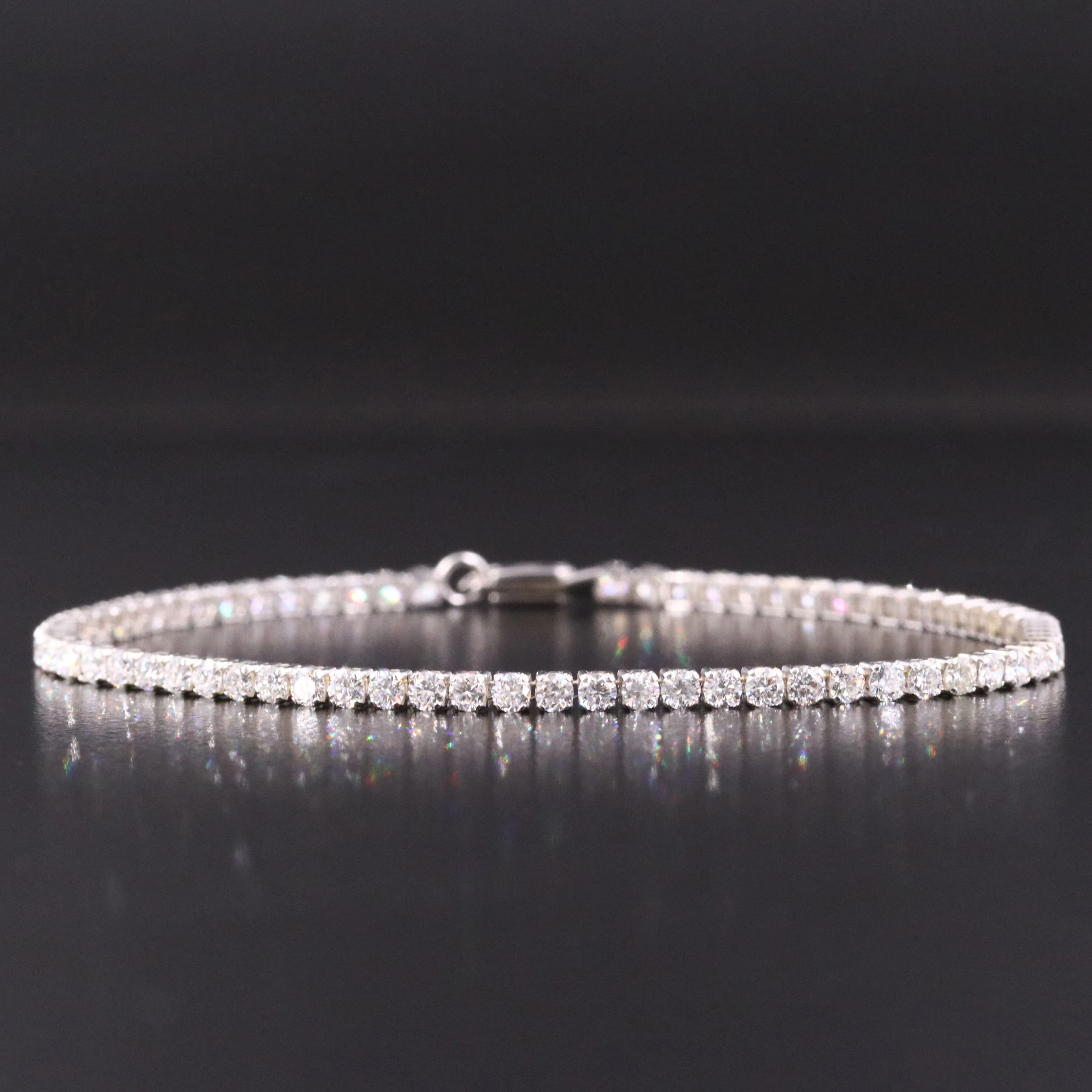 14K 3.26 CTW Lab Grown Diamond Line Bracelet with IGI Report