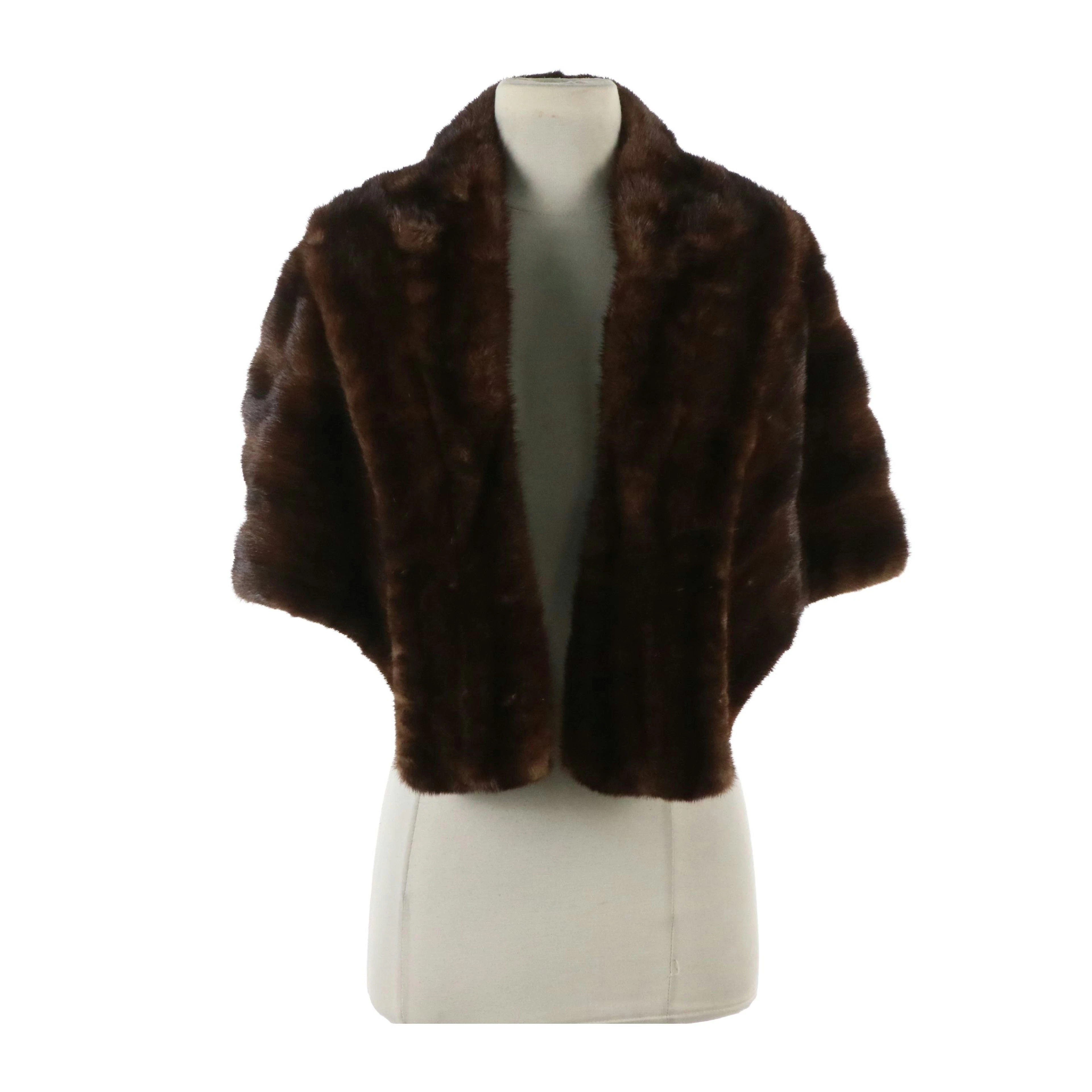Mink Fur Shrug Stole from Gus Mayer, Vintage