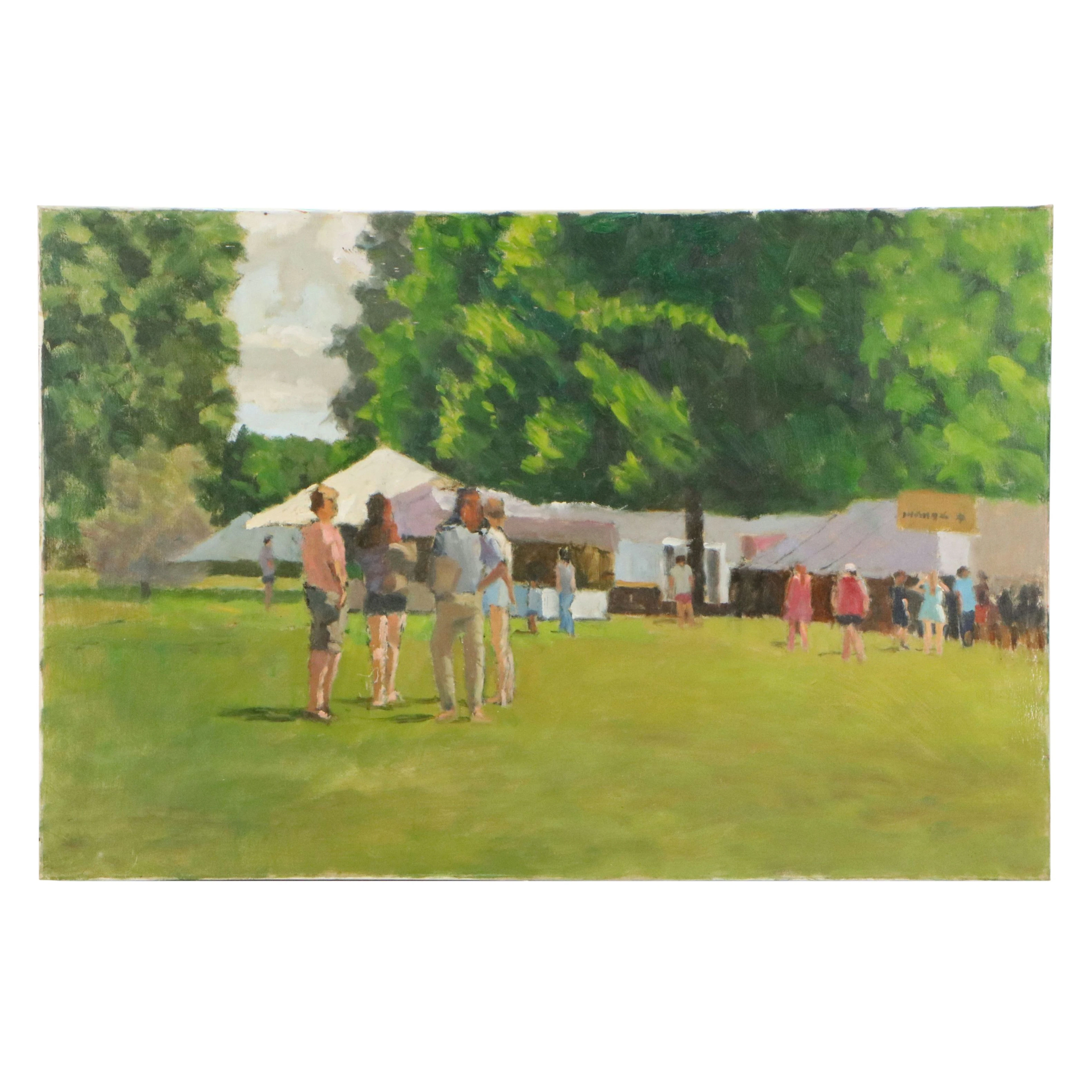 Richard Stalter Oil Painting of Grassy Park Festival, 21st Century