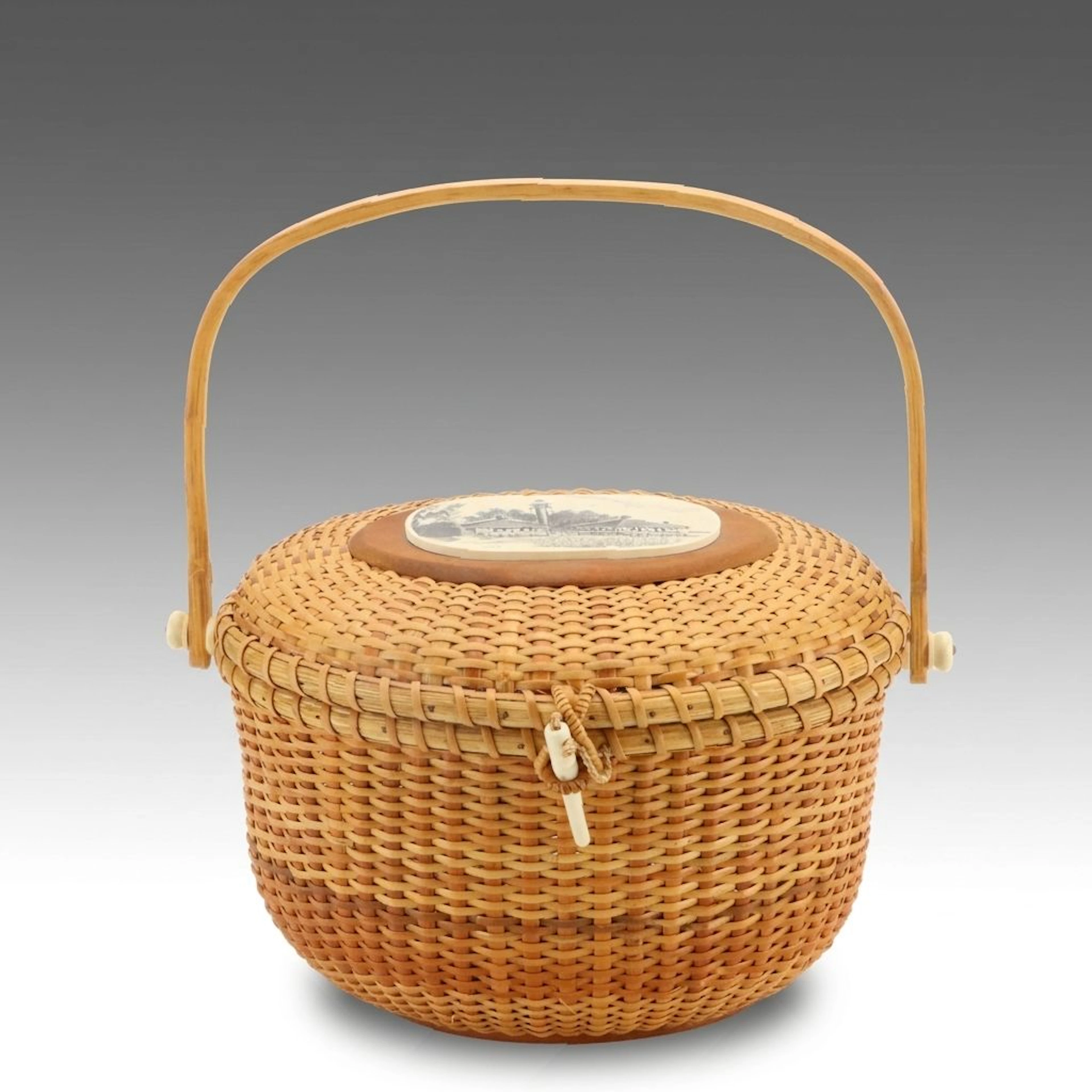 Joyce Sargeant Signed Nantucket Basket Bag, 1994