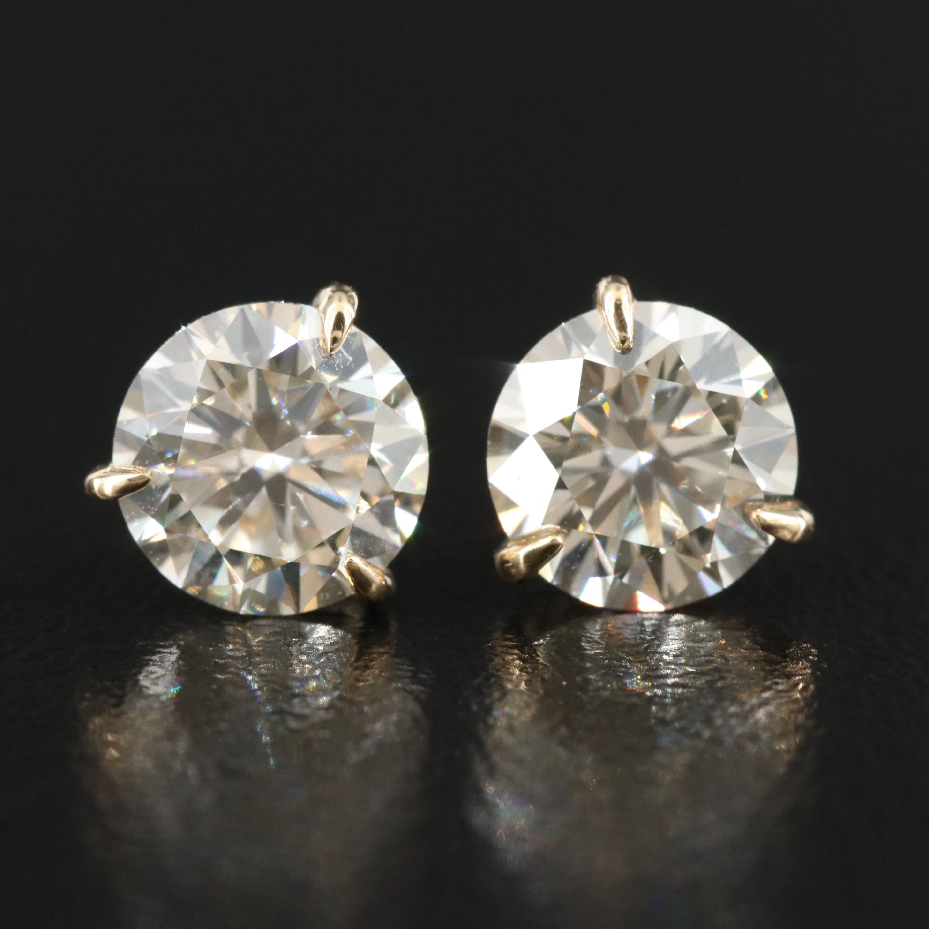 18K 2.00 CTW Lab Grown Diamond Martini Solitaire Earrings