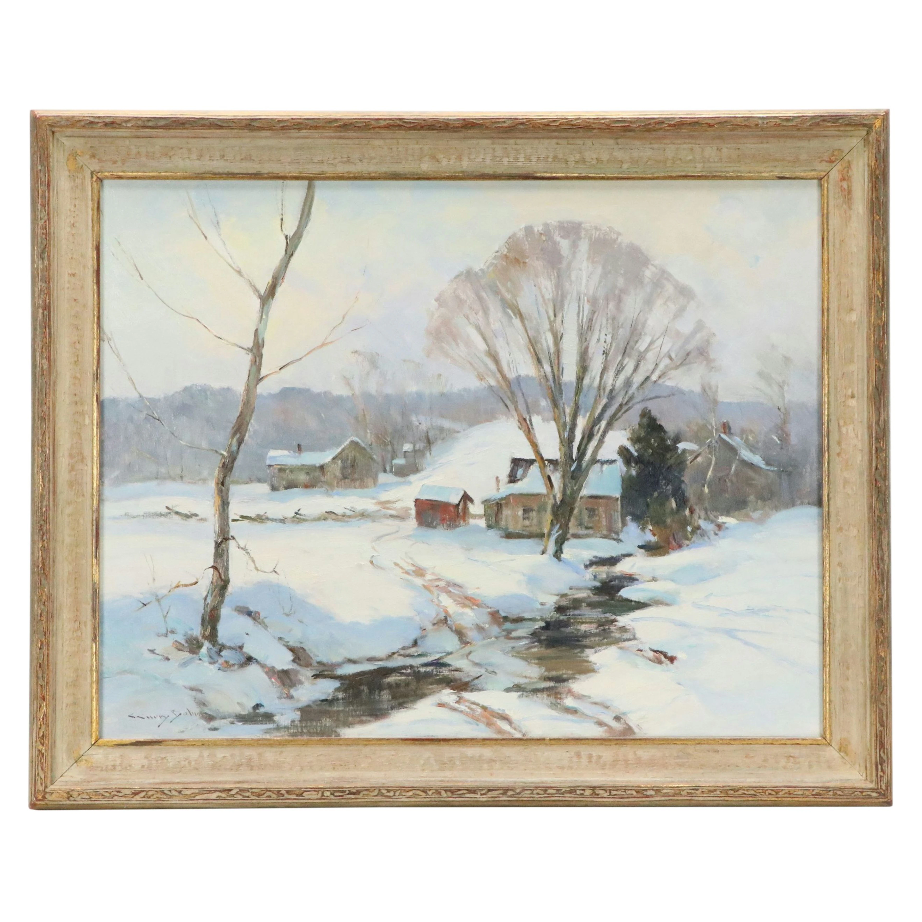 C. Curry Bohm Oil Painting "The Last Snow," Mid-20th Century