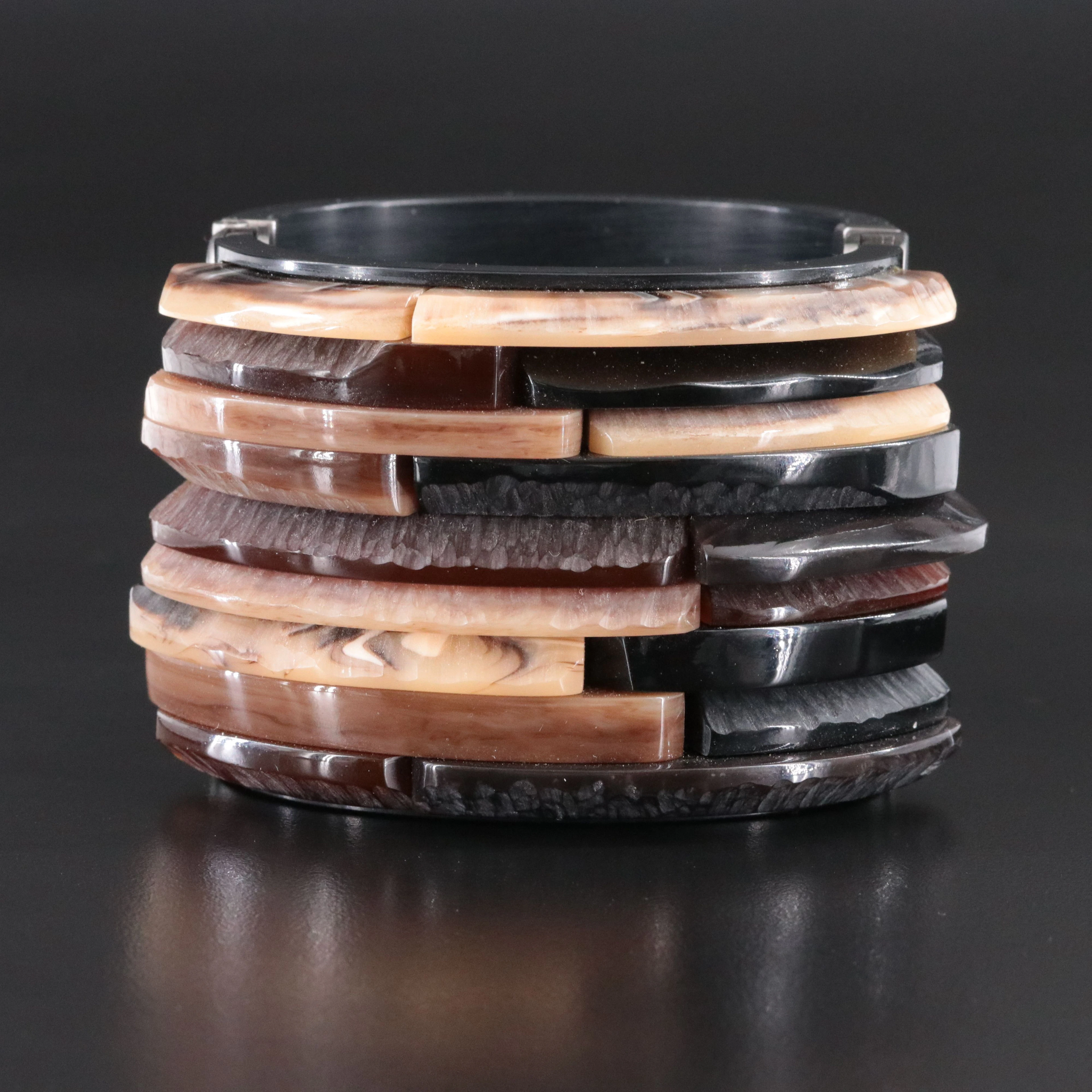 Chanel CC Layered Acrylic Wide Cuff Bracelet, 2010