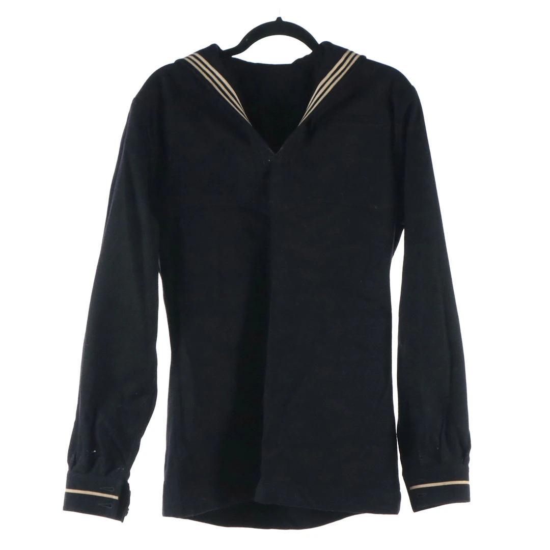 Pre-WWII Era US Navy Service Blue Drawstring Wool Jumper