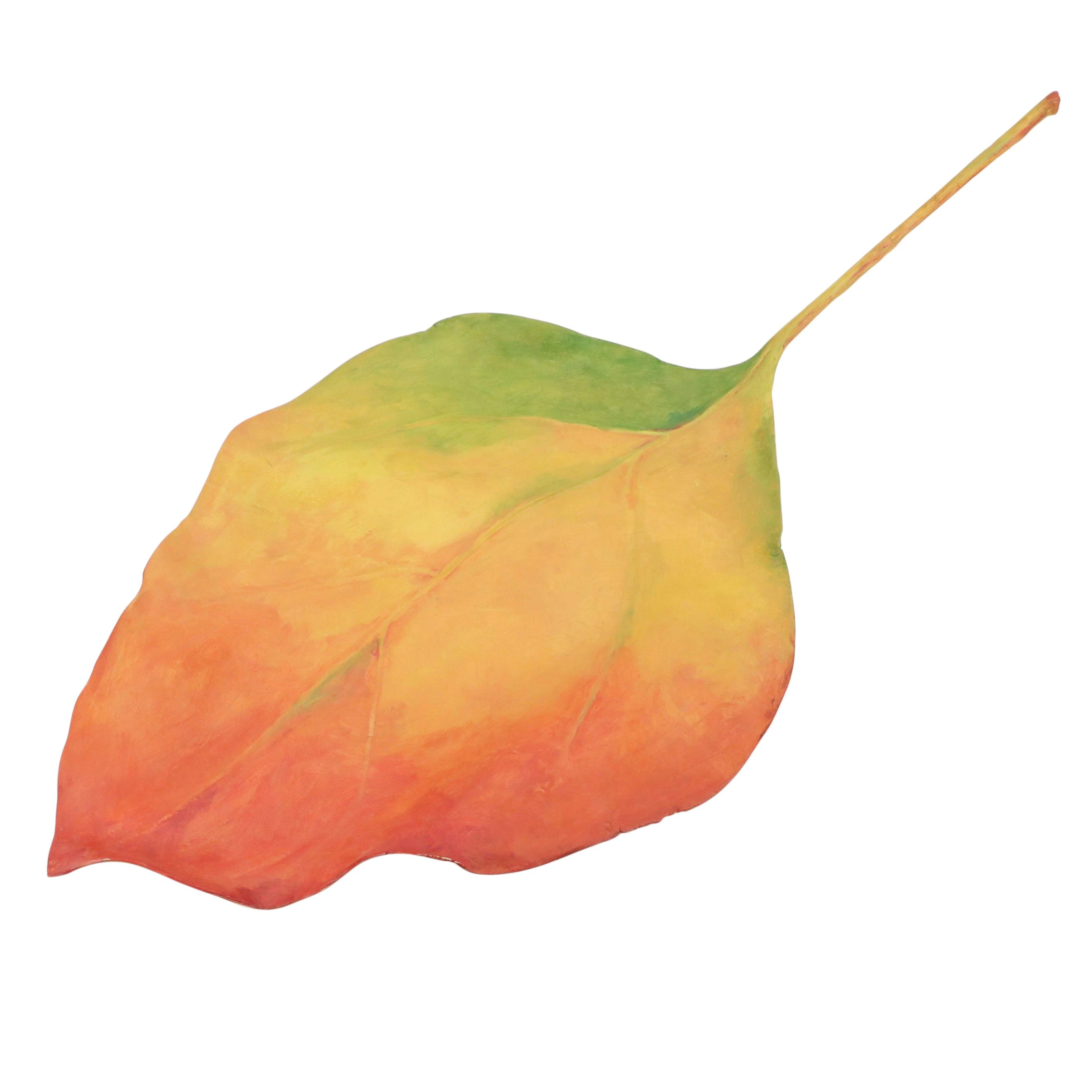 Victoria Jensen Ceramic Sculpture of Autumn Leaf, 21st Century
