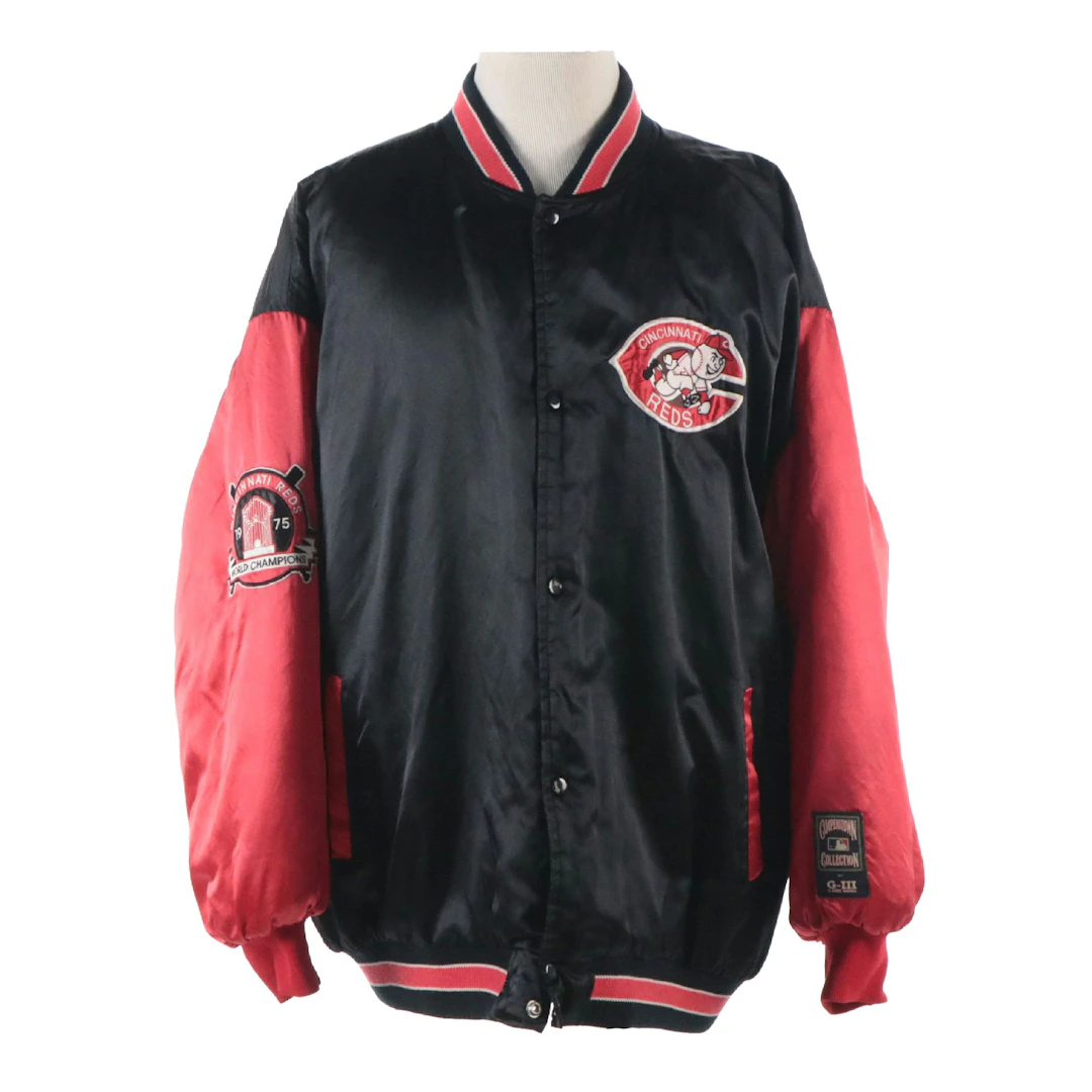 MLB Cincinnati Reds Satin Baseball Jacket from G-III Sports by Carl Banks