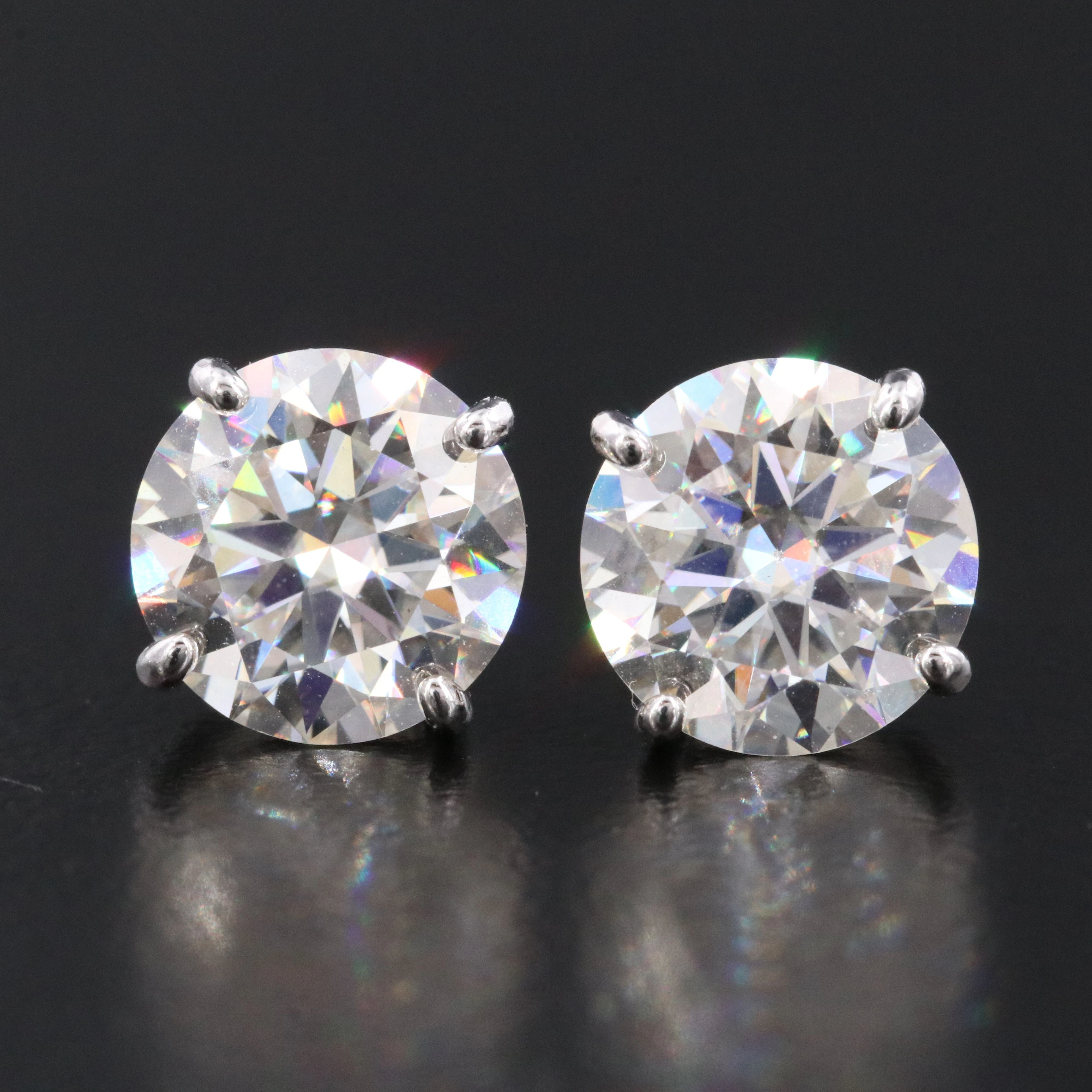 Sterling Moissanite Solitaire Earrings