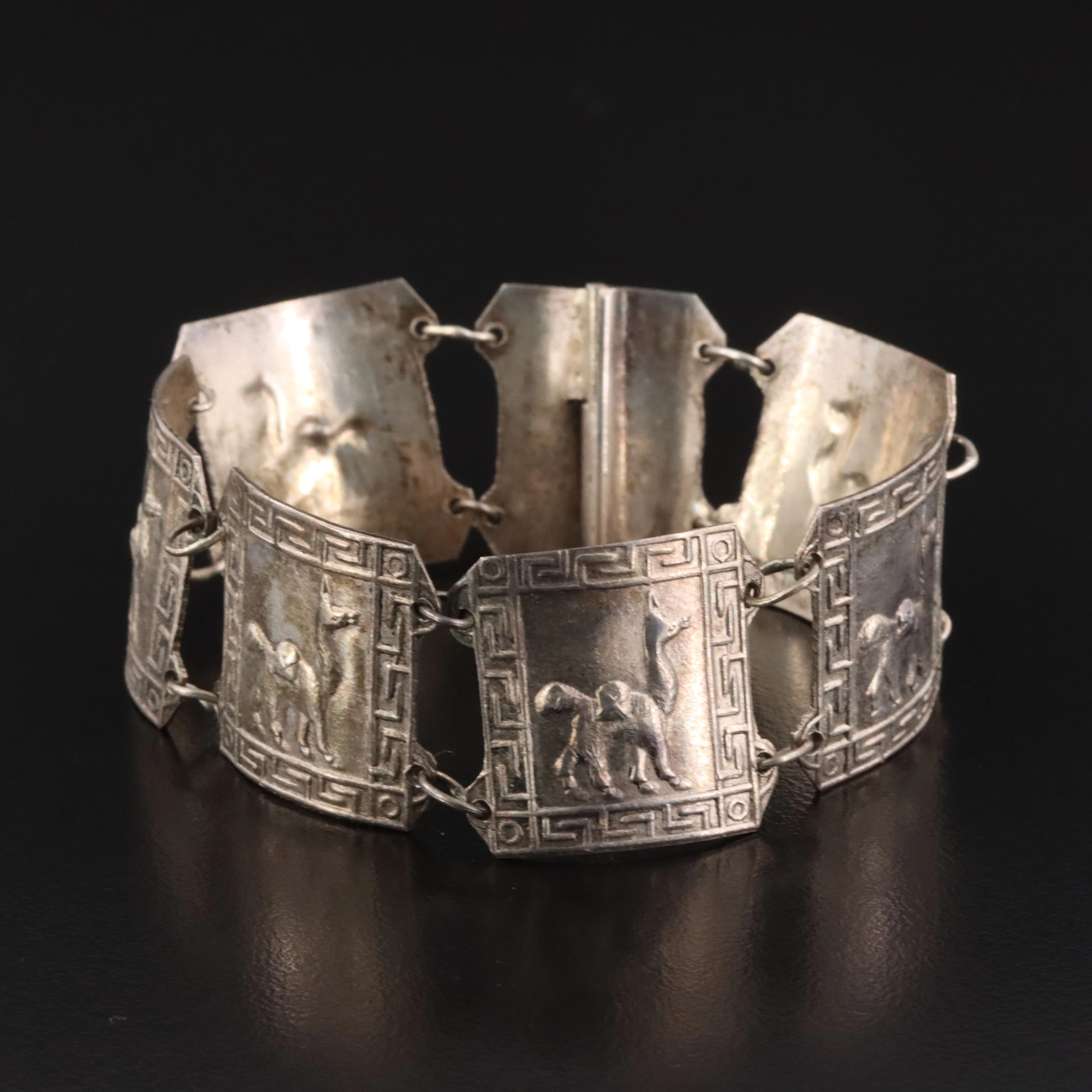 Peruvian Sterling Llama Panel Bracelet